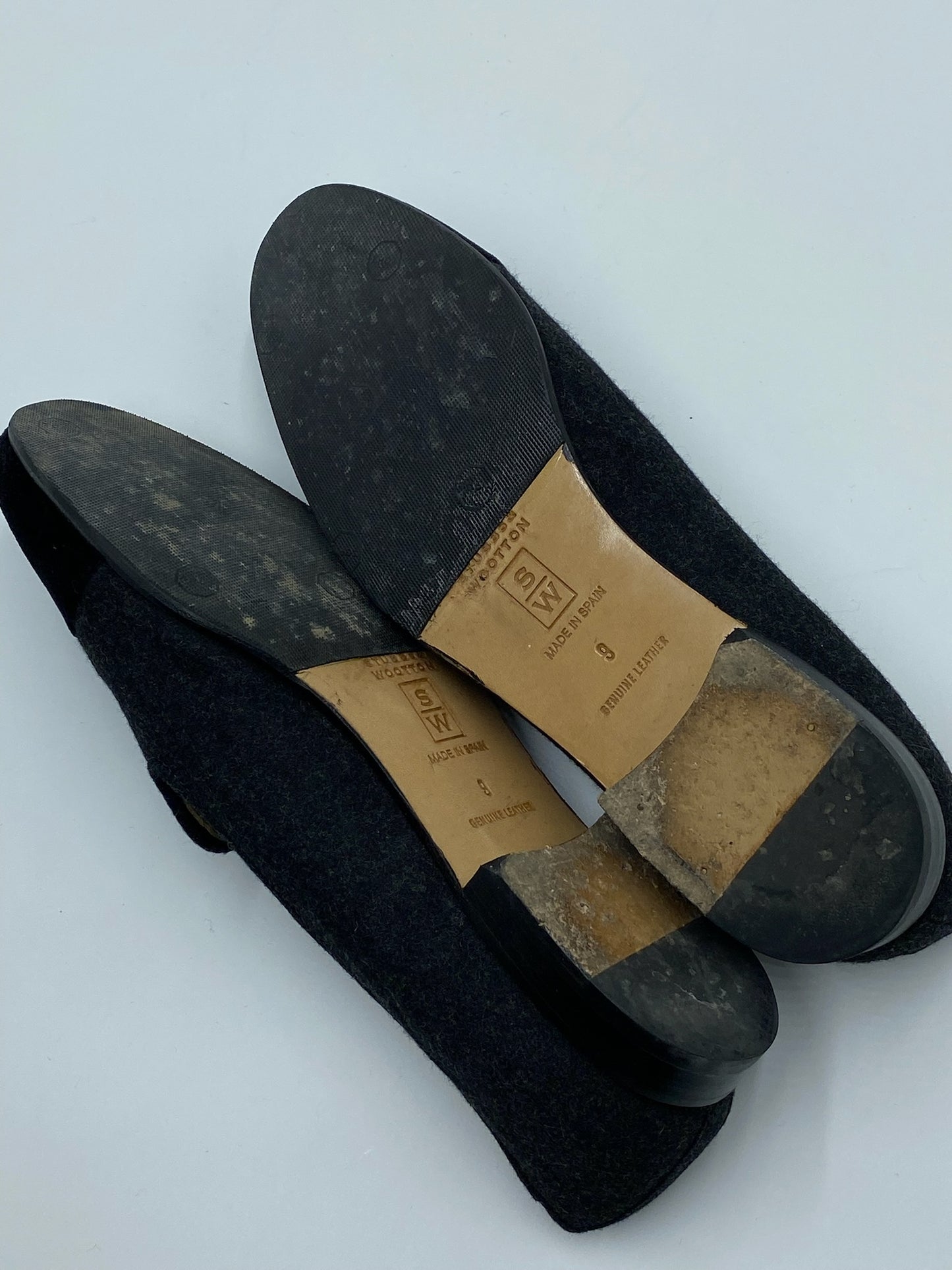 Stubbs & Wootton Grey & Black Velvet & Wool Loafers Size 9