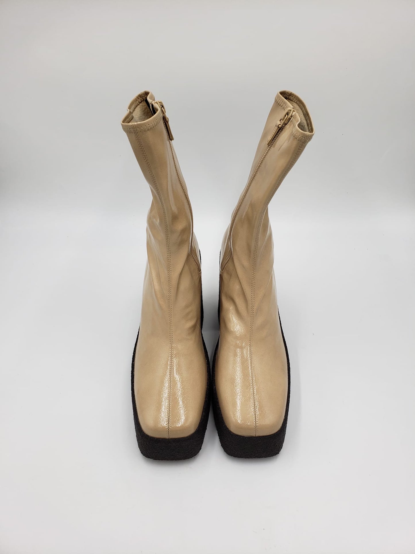 Brand New Stella McCartney Cream Platform Boots Size 39