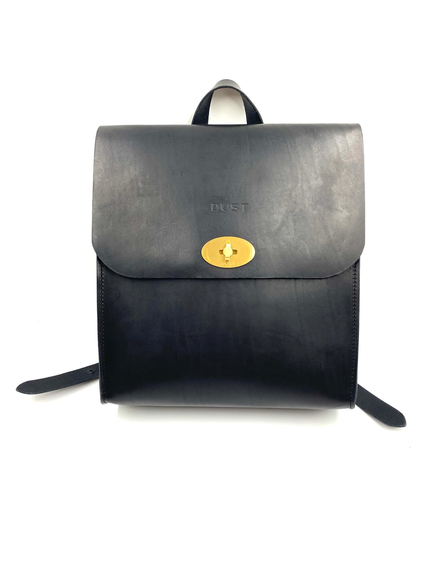 Dust Unisex Black Leather Backpack