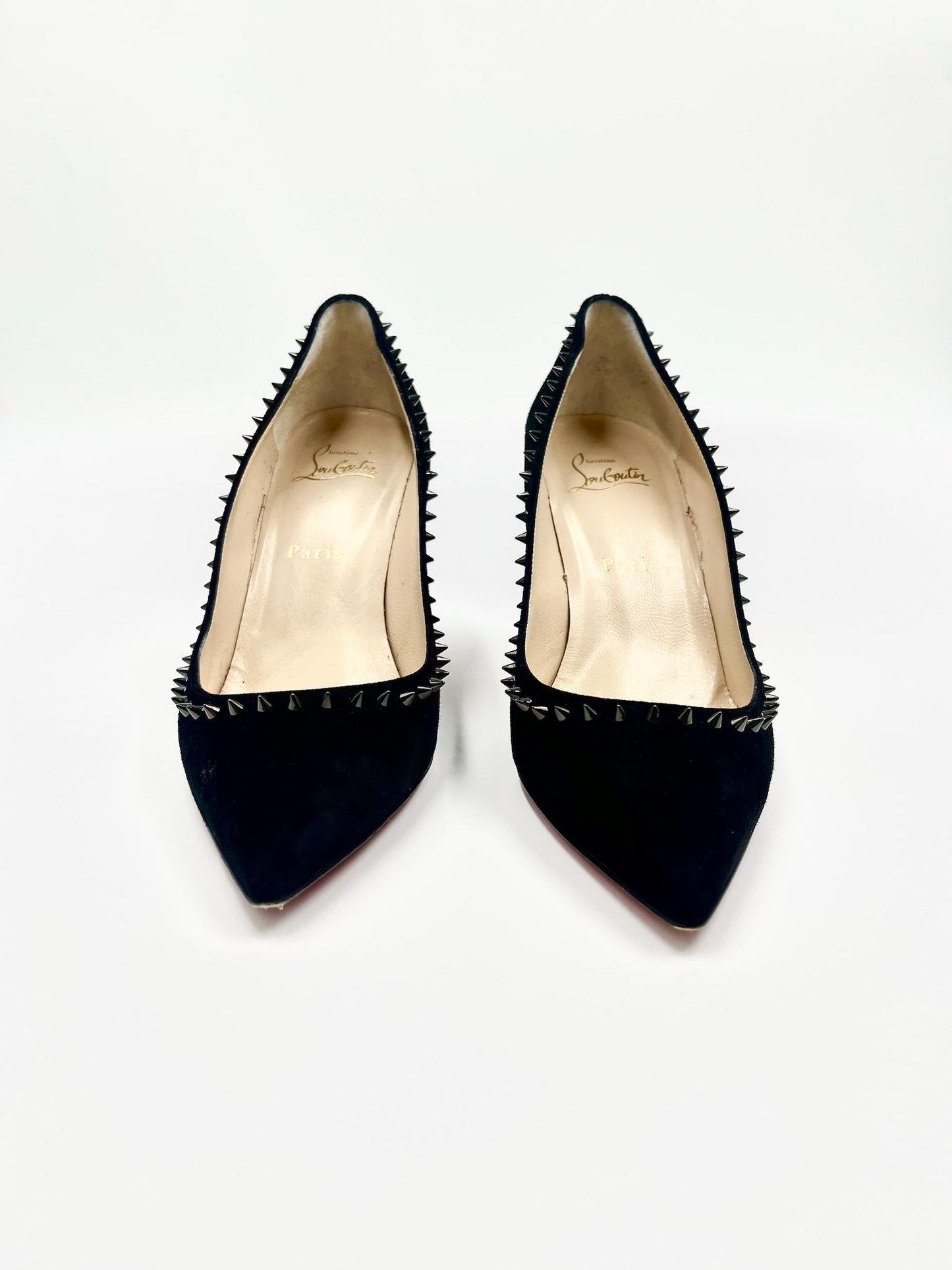 Christian Louboutin Black Anjalina Velour Pumps Size 37.5