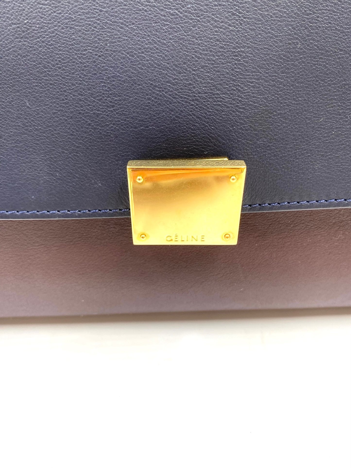 Celine Tri-Color Leather & Suede Medium Trapeze Bag