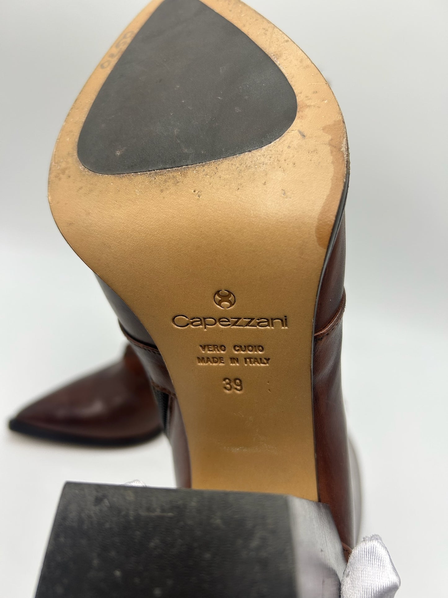 Capezzani Brown Leather Lace Up Boots Size 39