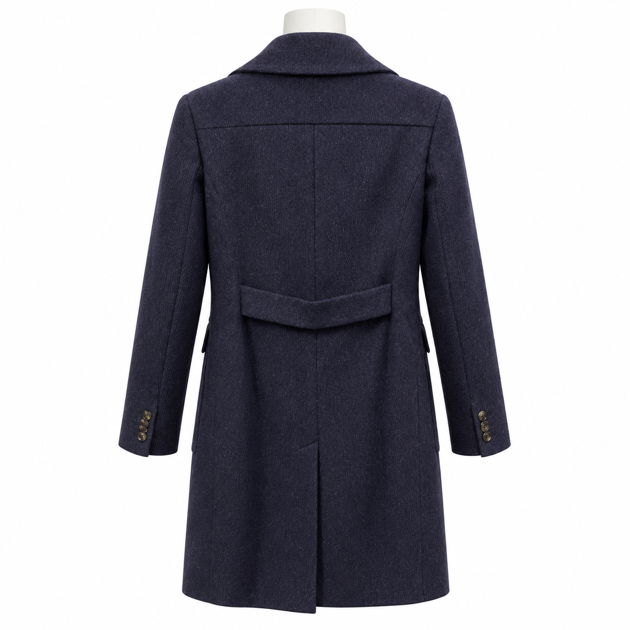 Faconnable Navy Wool Coat Size 10