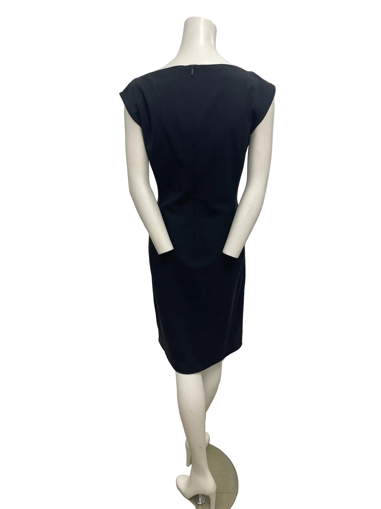 Hugo Boss Black Ruffle Sheath Dress Size 8