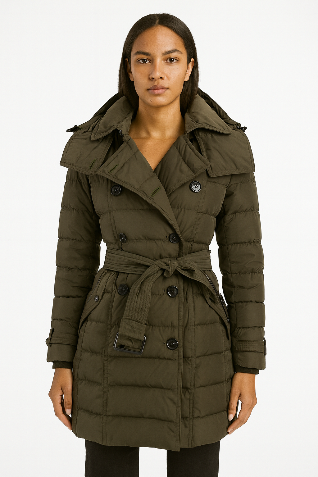 Burberry Olive Green Puffer Jacket Size XS