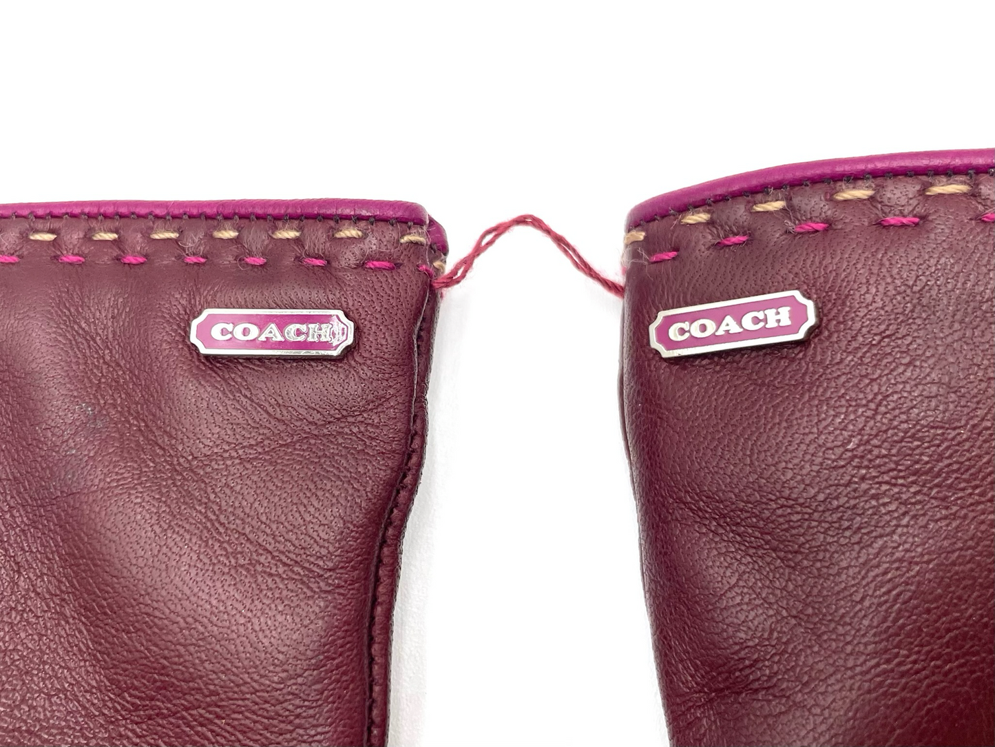 Brand New Coach Burgundy Leather Gloves Size 8