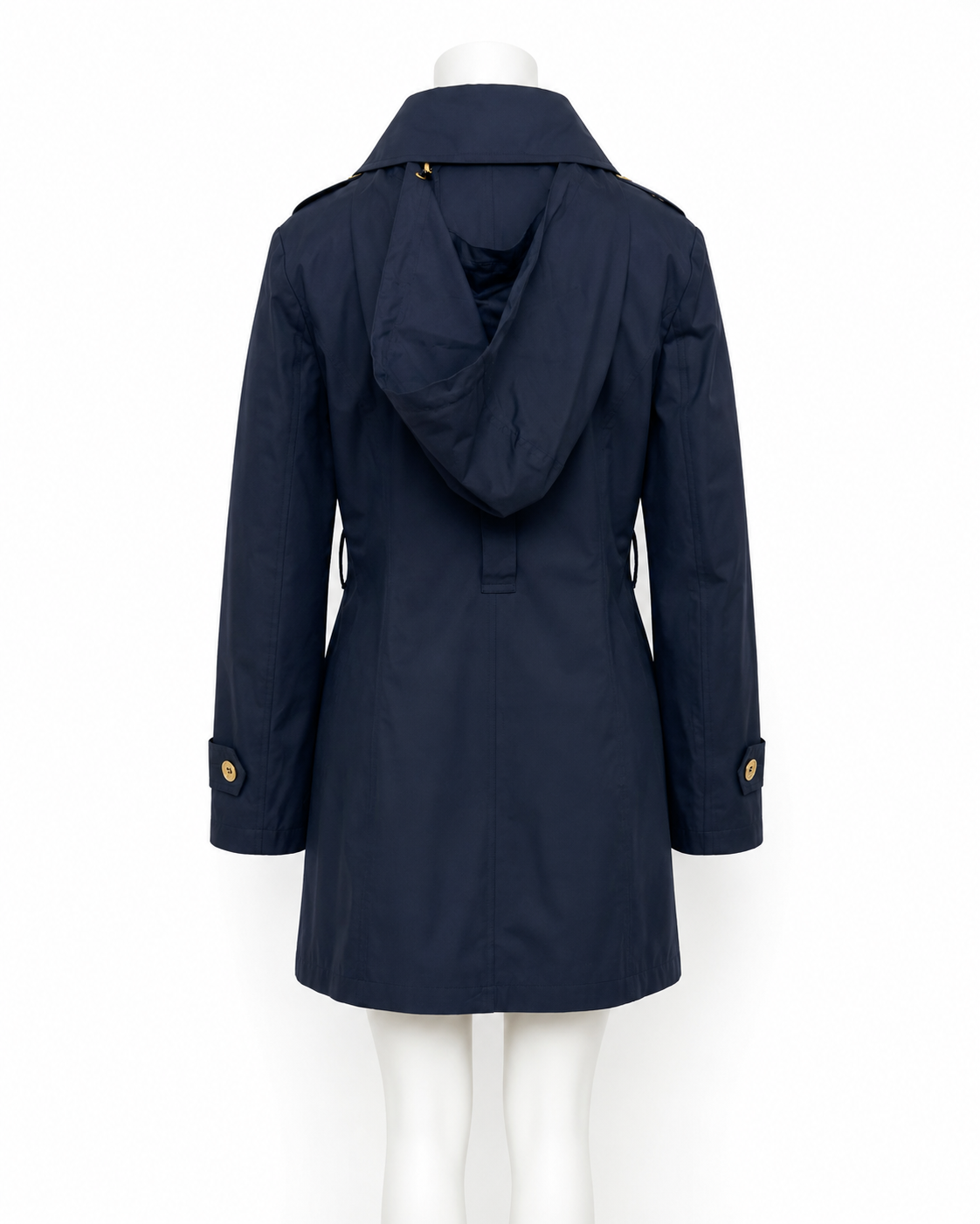 Michael Kors Navy Blue Hooded Trench Jacket Size S