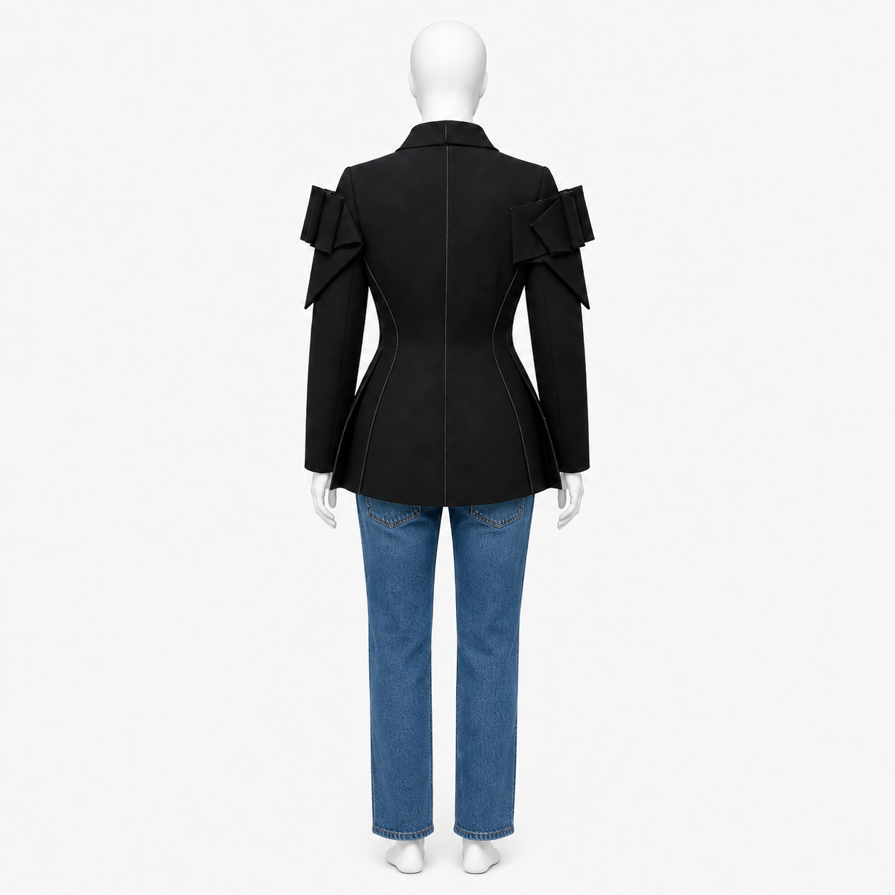 Marie Saint Pierre Black Scuba Bow Jacket Size 3 US M