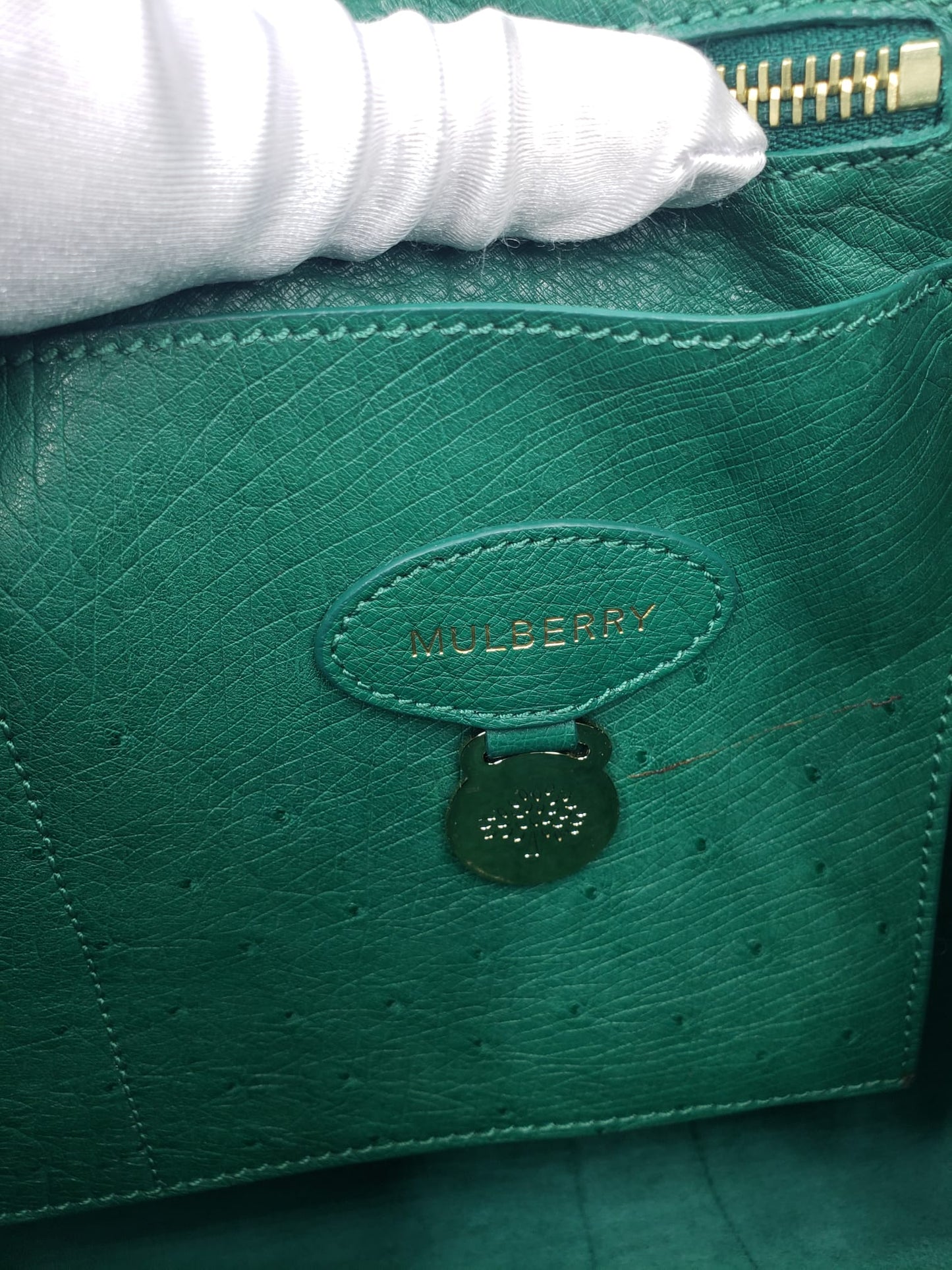 Mulberry Exotic Ostrich Emerald Green Bayswater Shoulder Bag