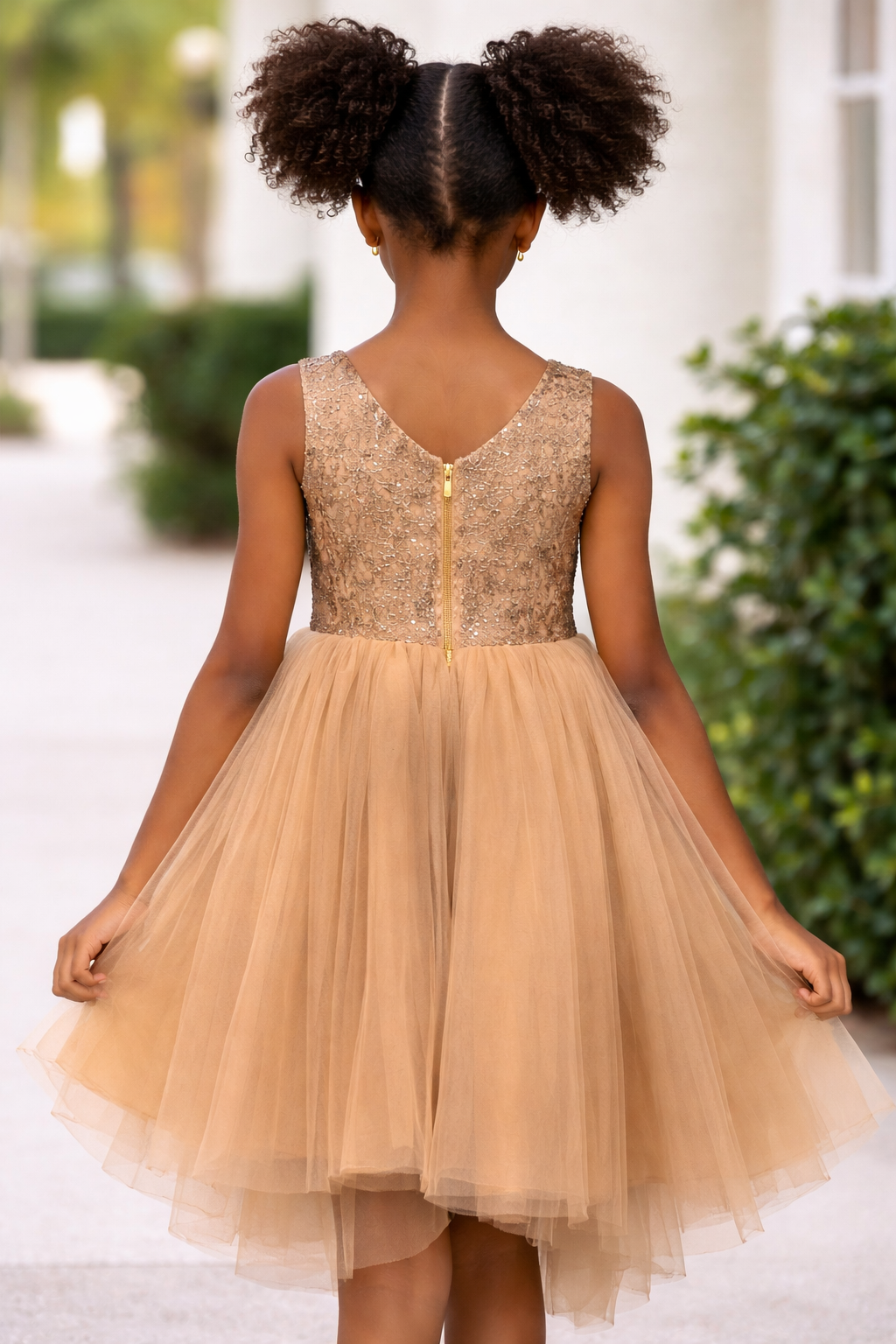 Isabelle Gold Tulle Maxi Kid Rental Size 10 - Rental Only