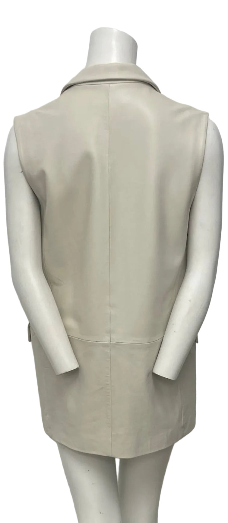 La Marque Cream Leather Vest Size S