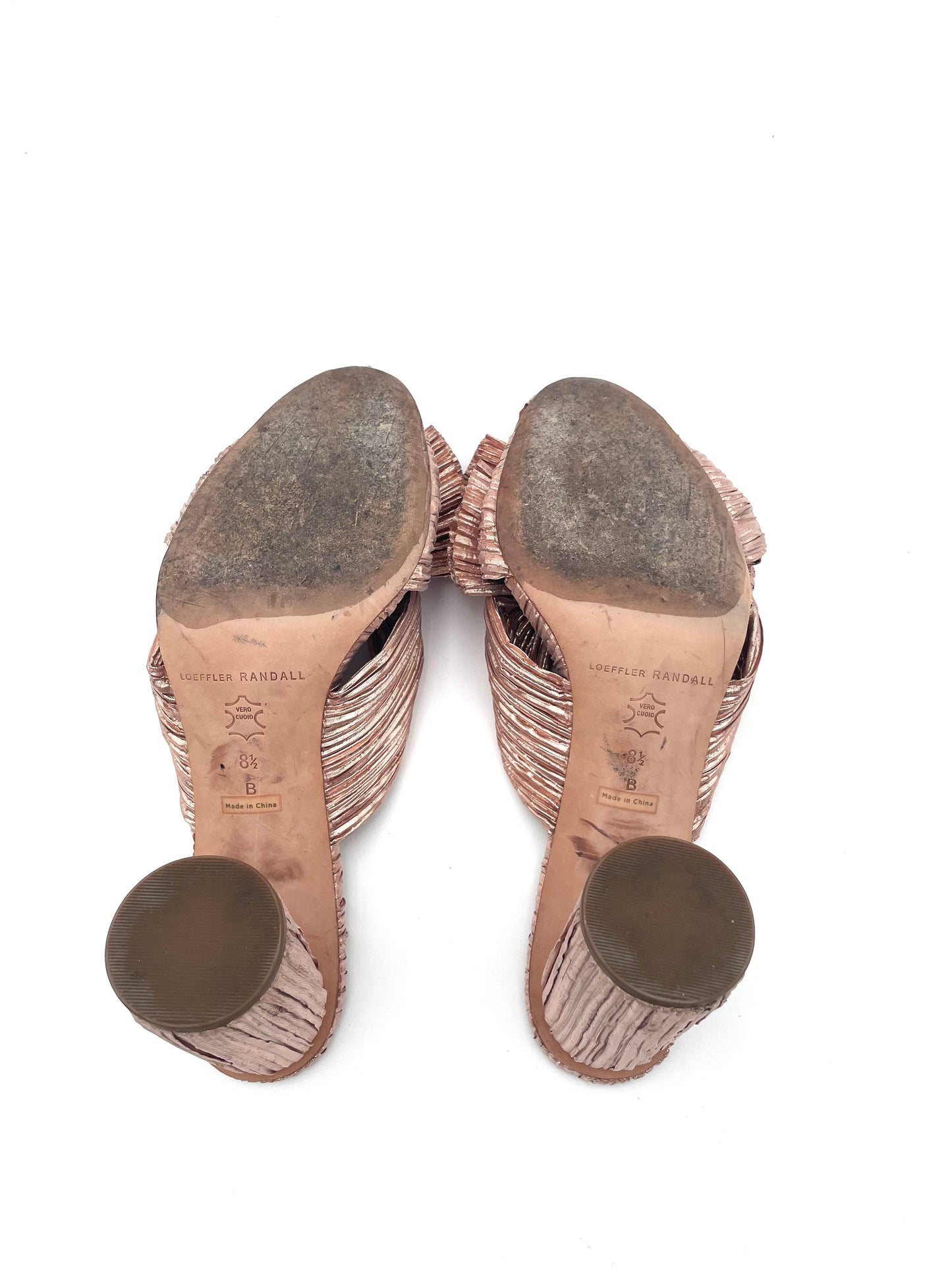 Leoffler Randall Rosegold Bow Mule Size 8.5