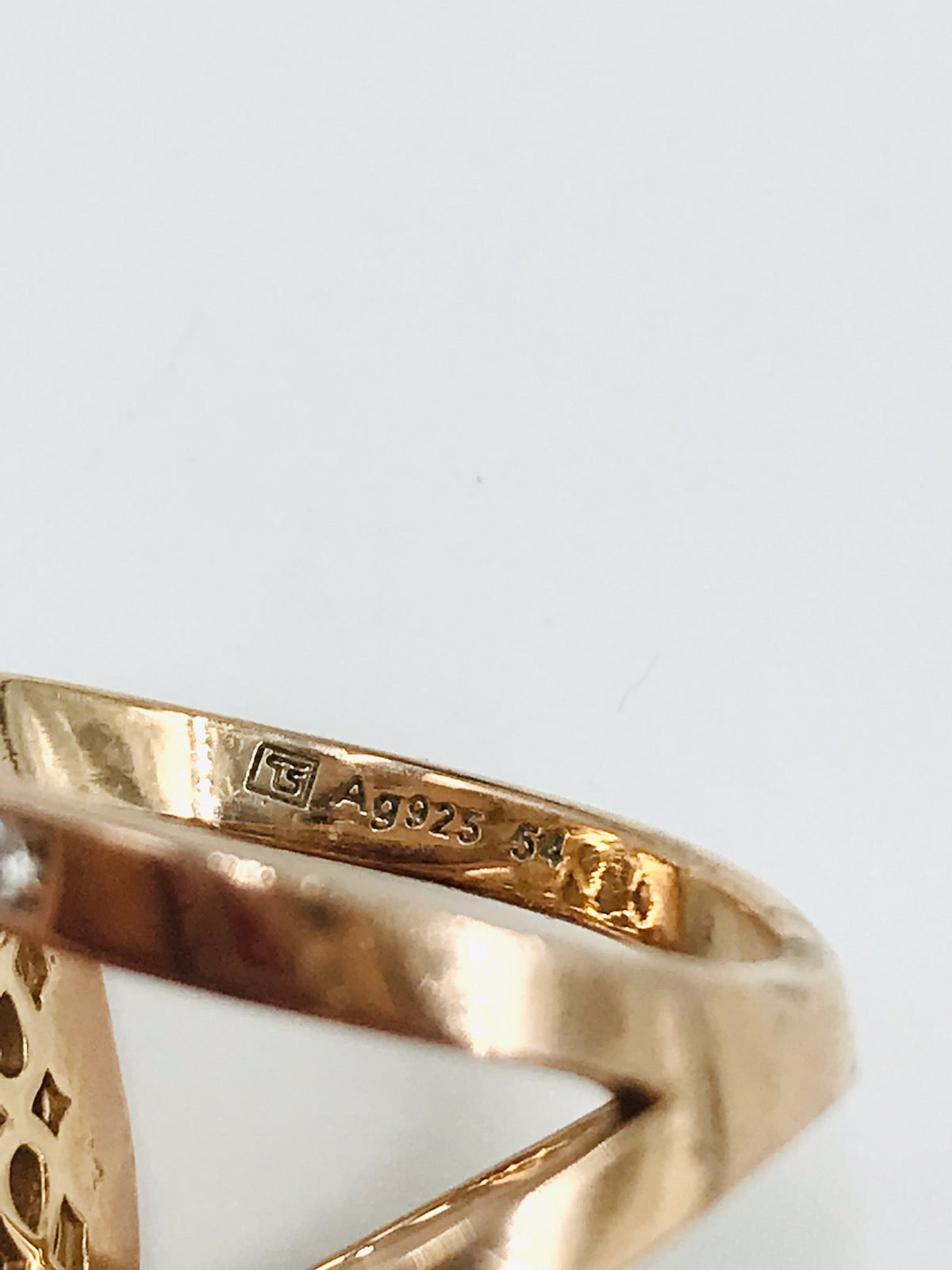 Paved Diamond Ring Size 54 US 7