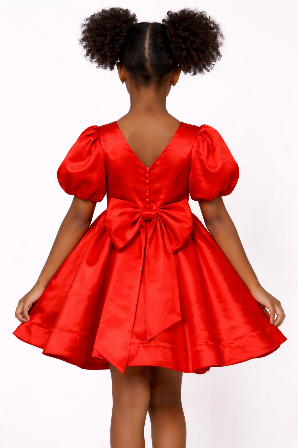 Red Satin A Line Kids Size 11/12- Rental Only