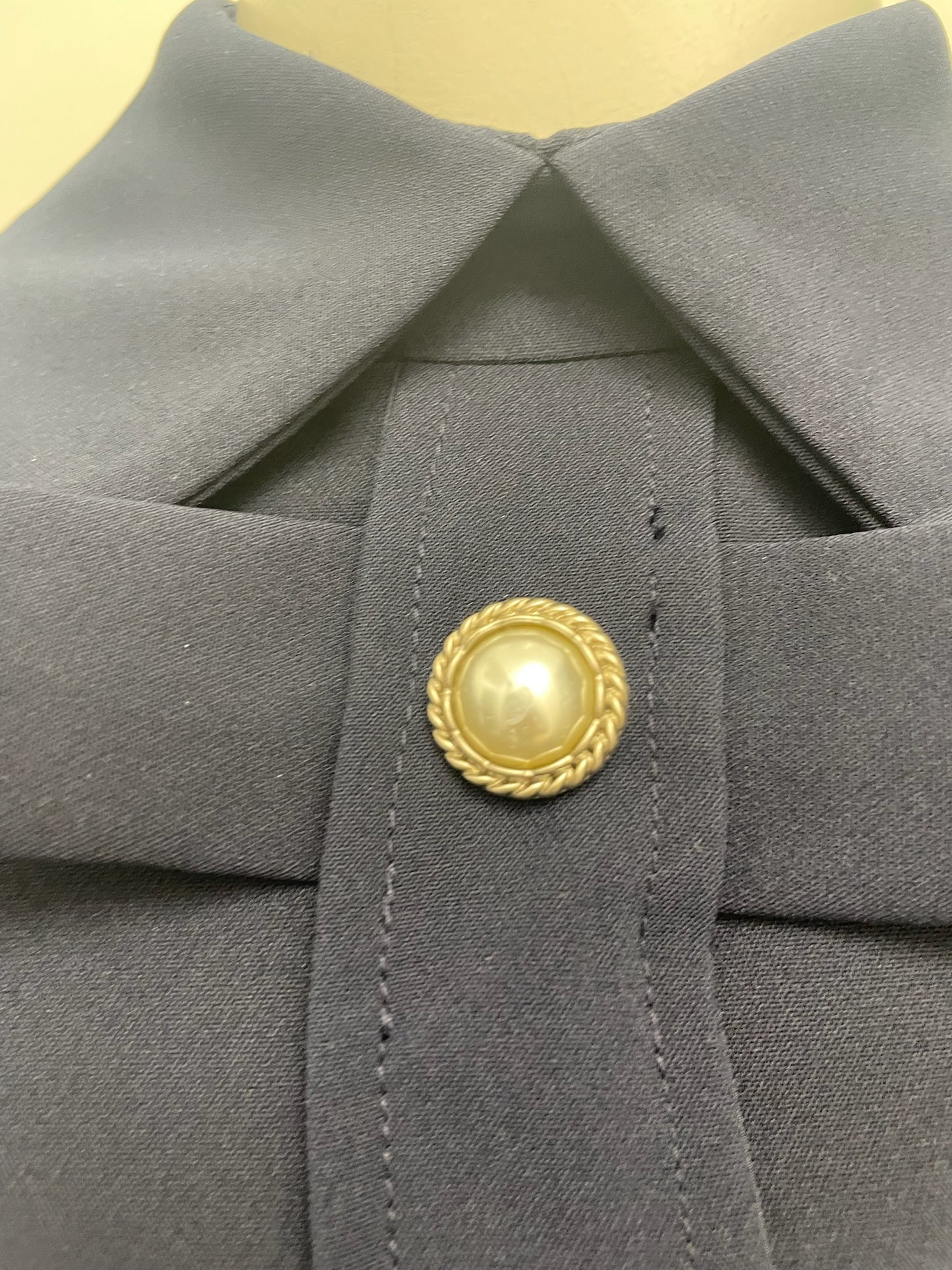 Sandra Angelozzi Navy Blouse Size 30