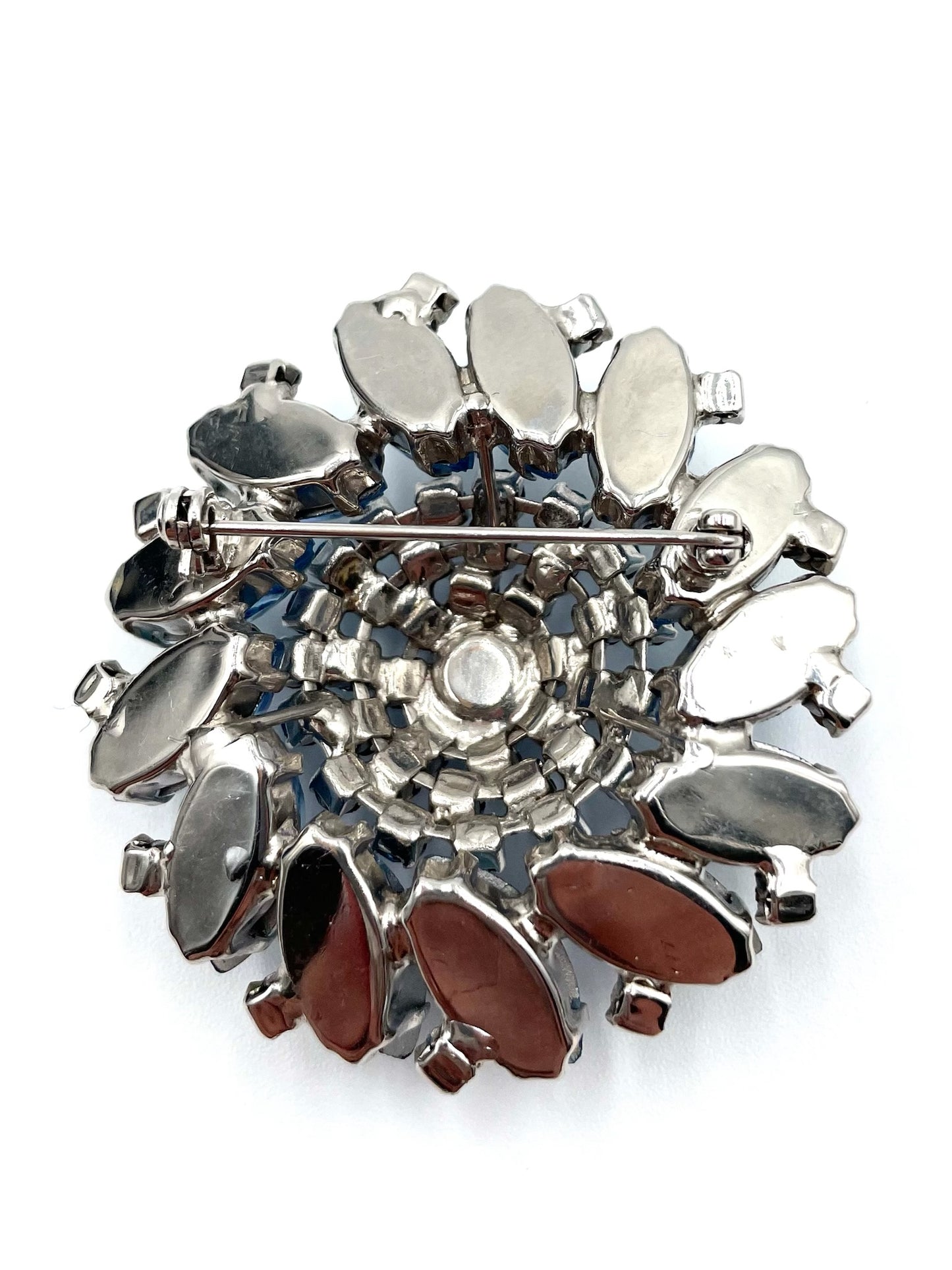 Vintage Aurora Borealis Blue Rhinestone Starburst Brooch
