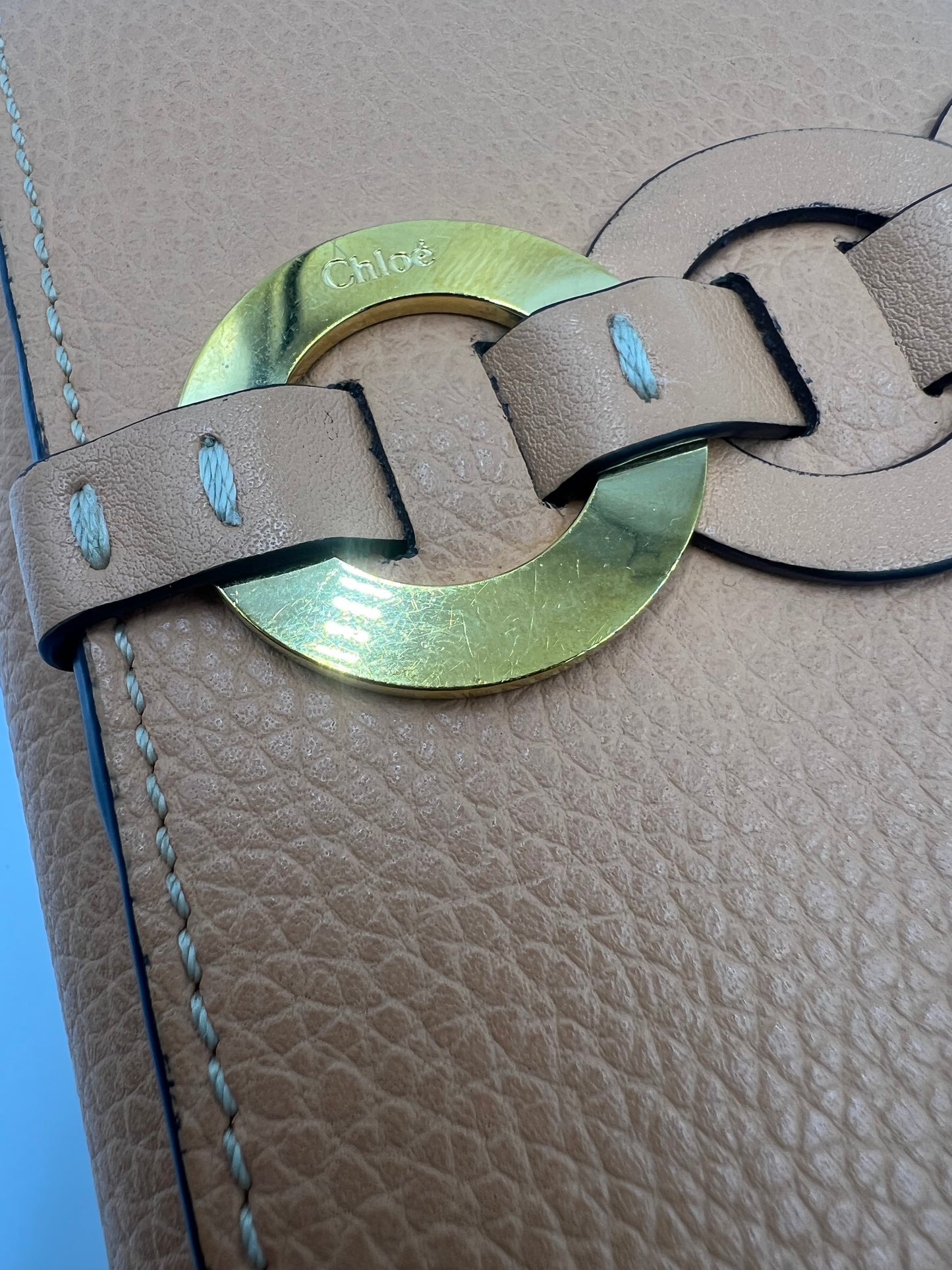 Chloe Darryl Peach Trifold Leather Wallet