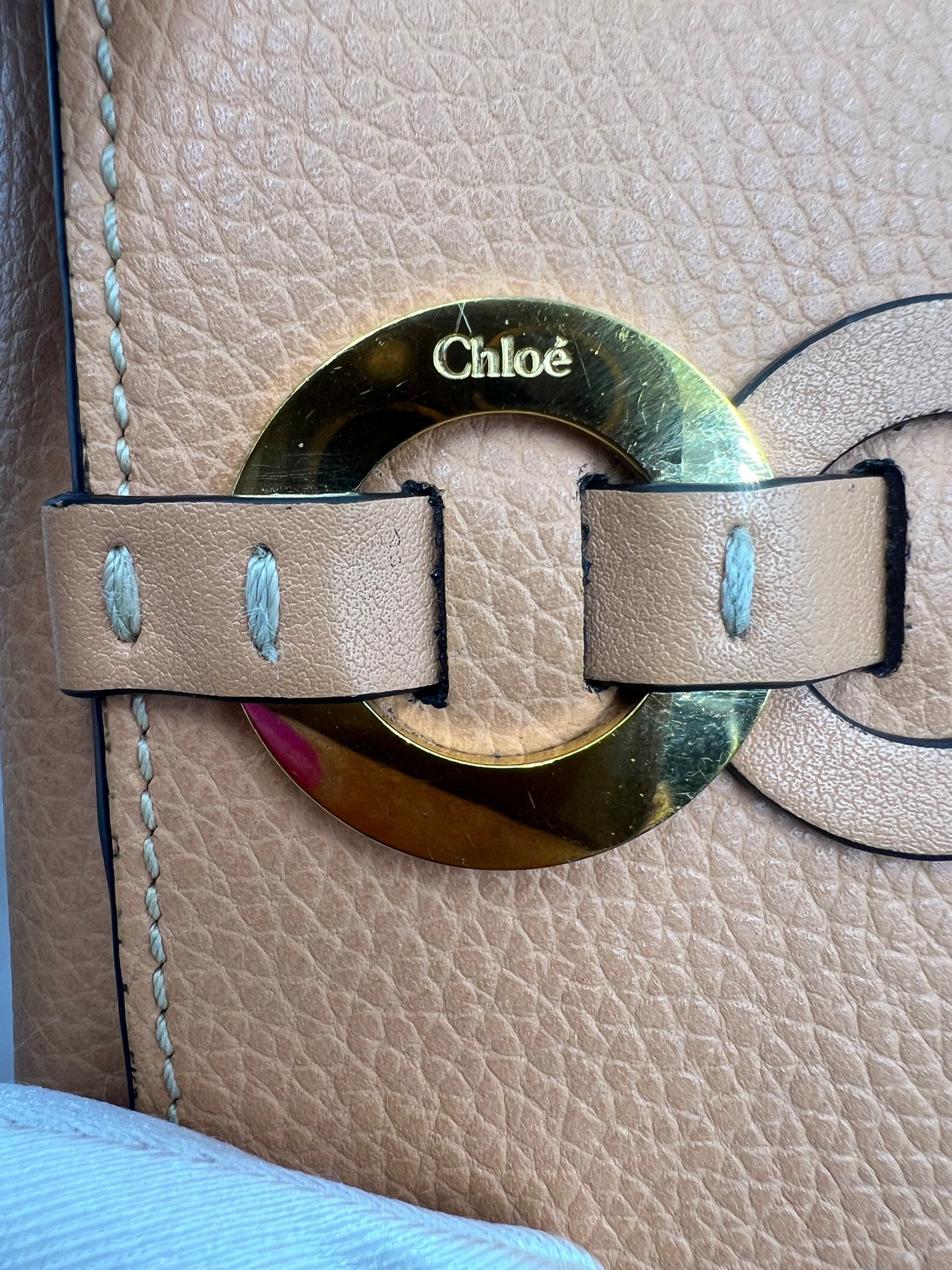 Chloe Darryl Peach Trifold Leather Wallet