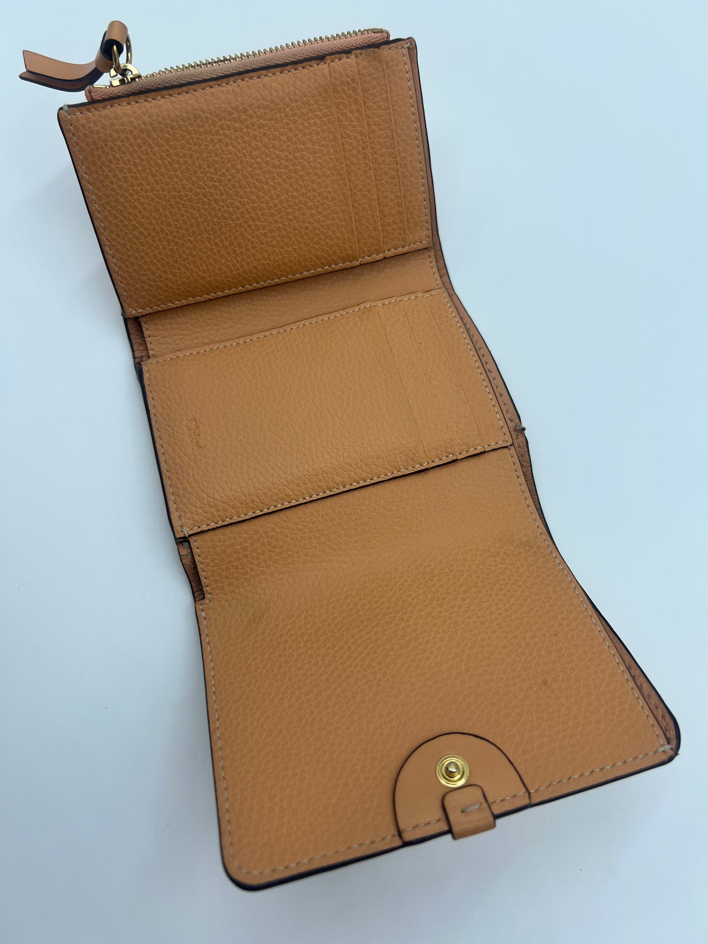 Chloe Darryl Peach Trifold Leather Wallet