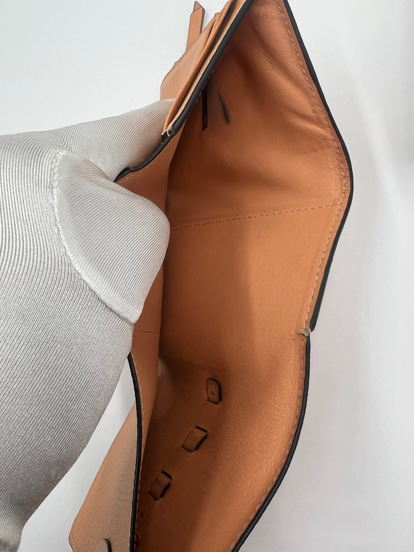 Chloe Darryl Peach Trifold Leather Wallet