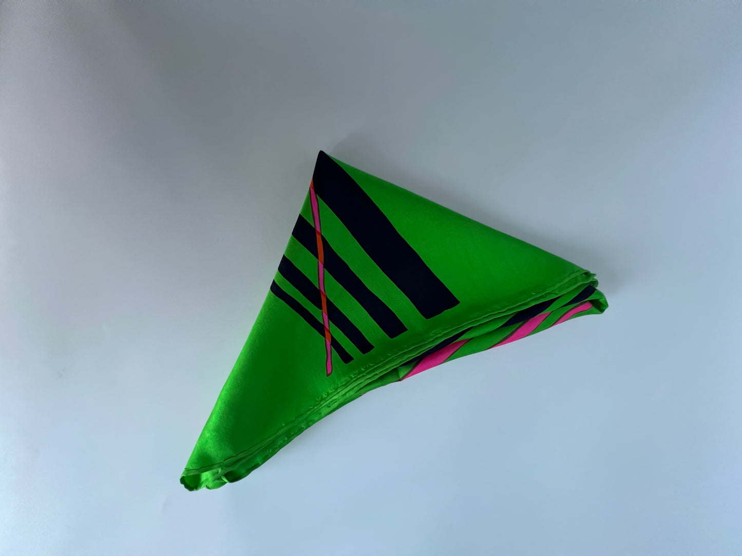 Vintage Christian Dior Green & Pink Print Silk Scarf