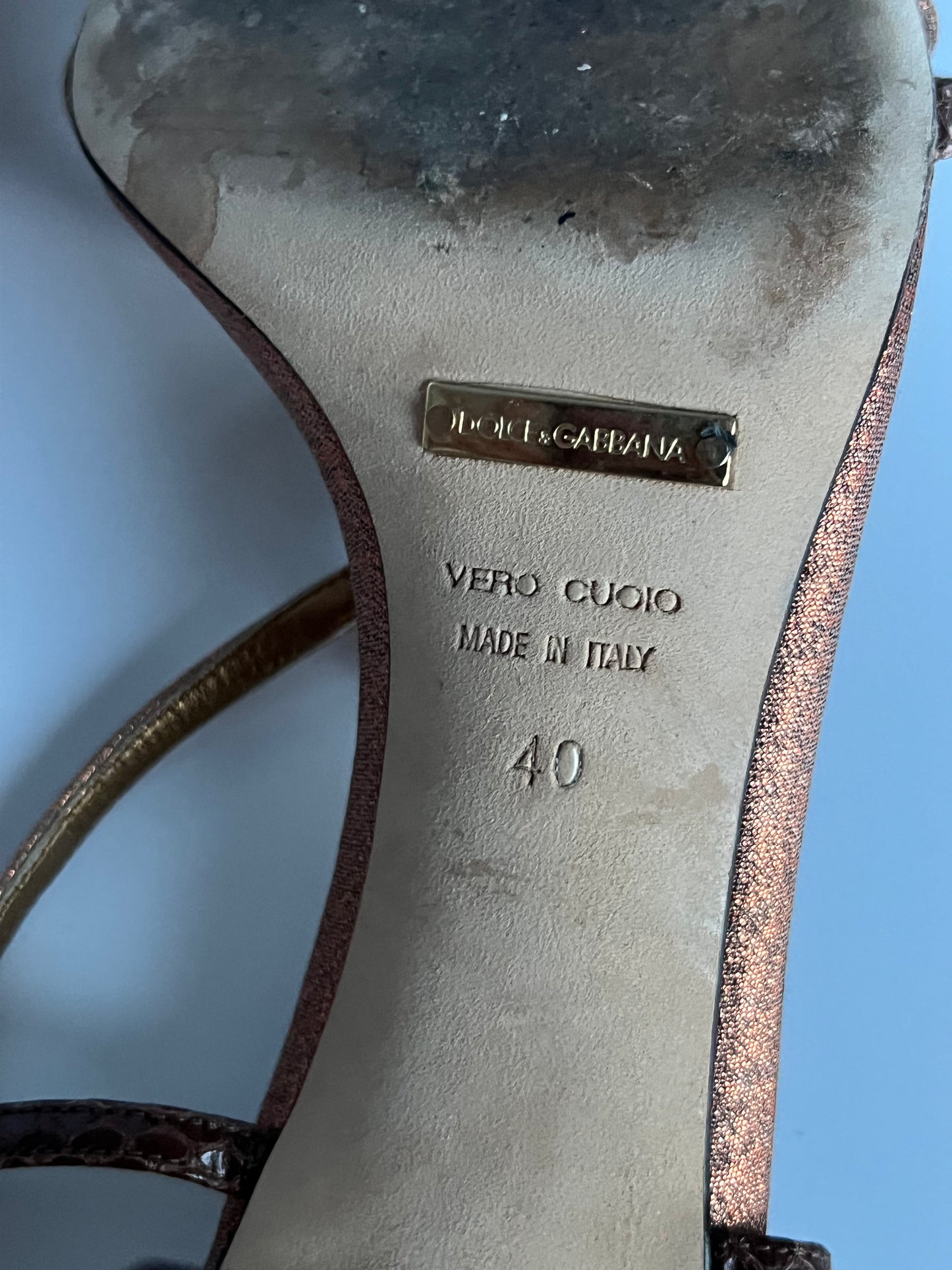 Dolce & Gabanna Copper Strappy Heels Size 40