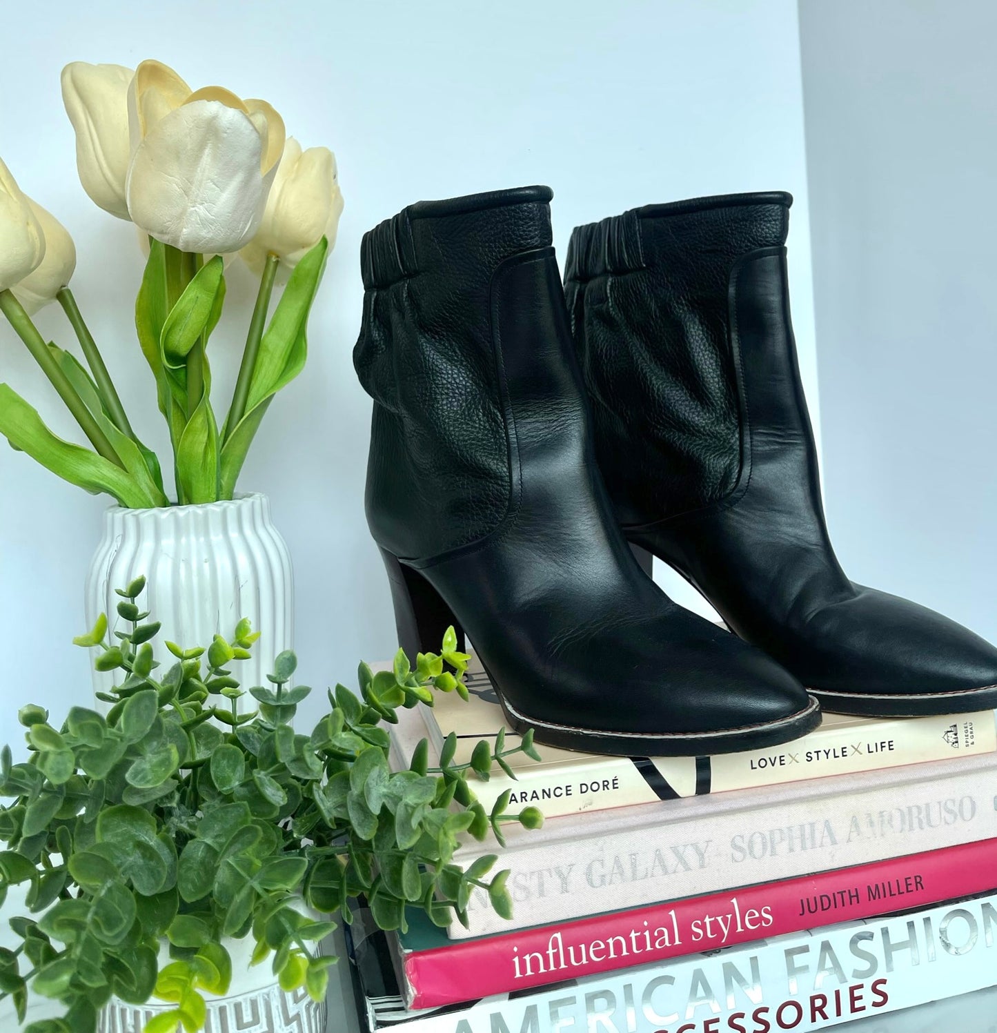 Chloe Black Ankle Boots Size 38.5