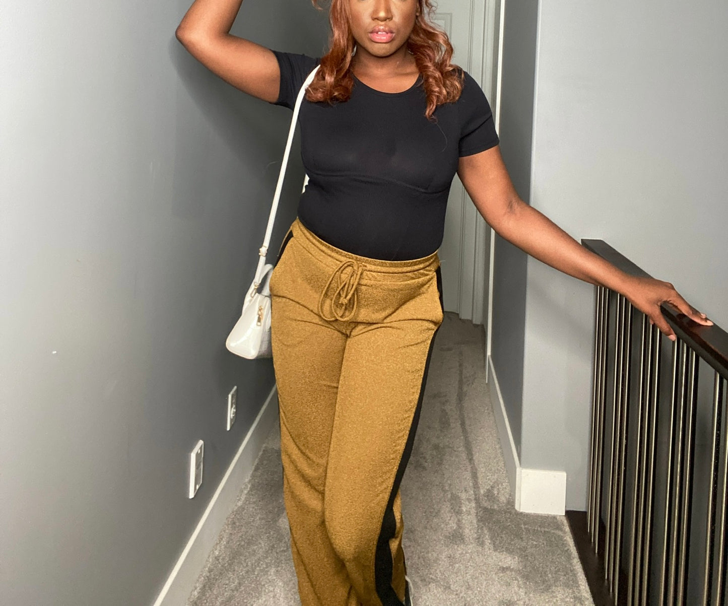 Brand New Twenty Montreal Shimmery Gold Jogger Trouser Size M
