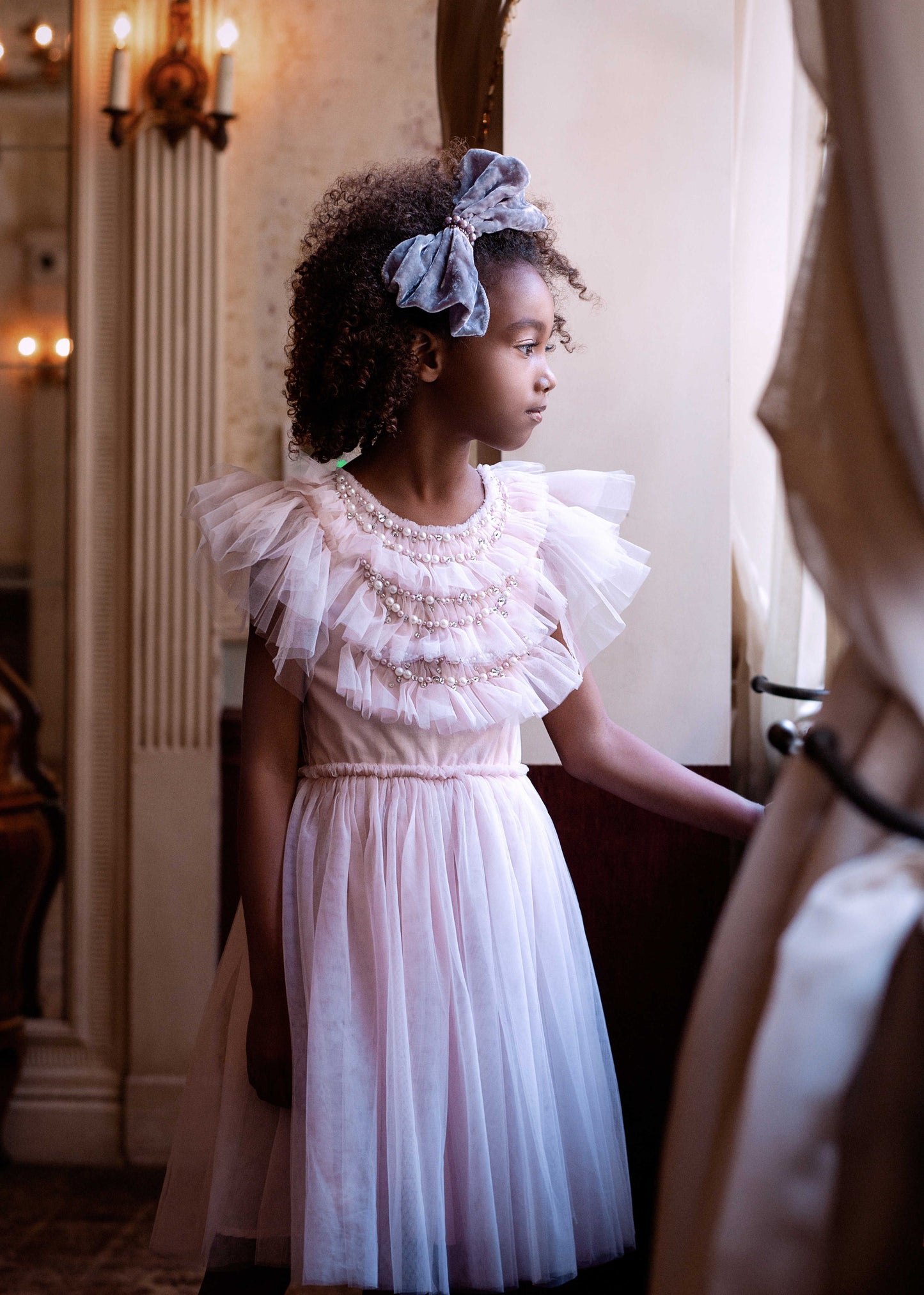 Laila Pink Ruffle Tulle Girls Size 6-7