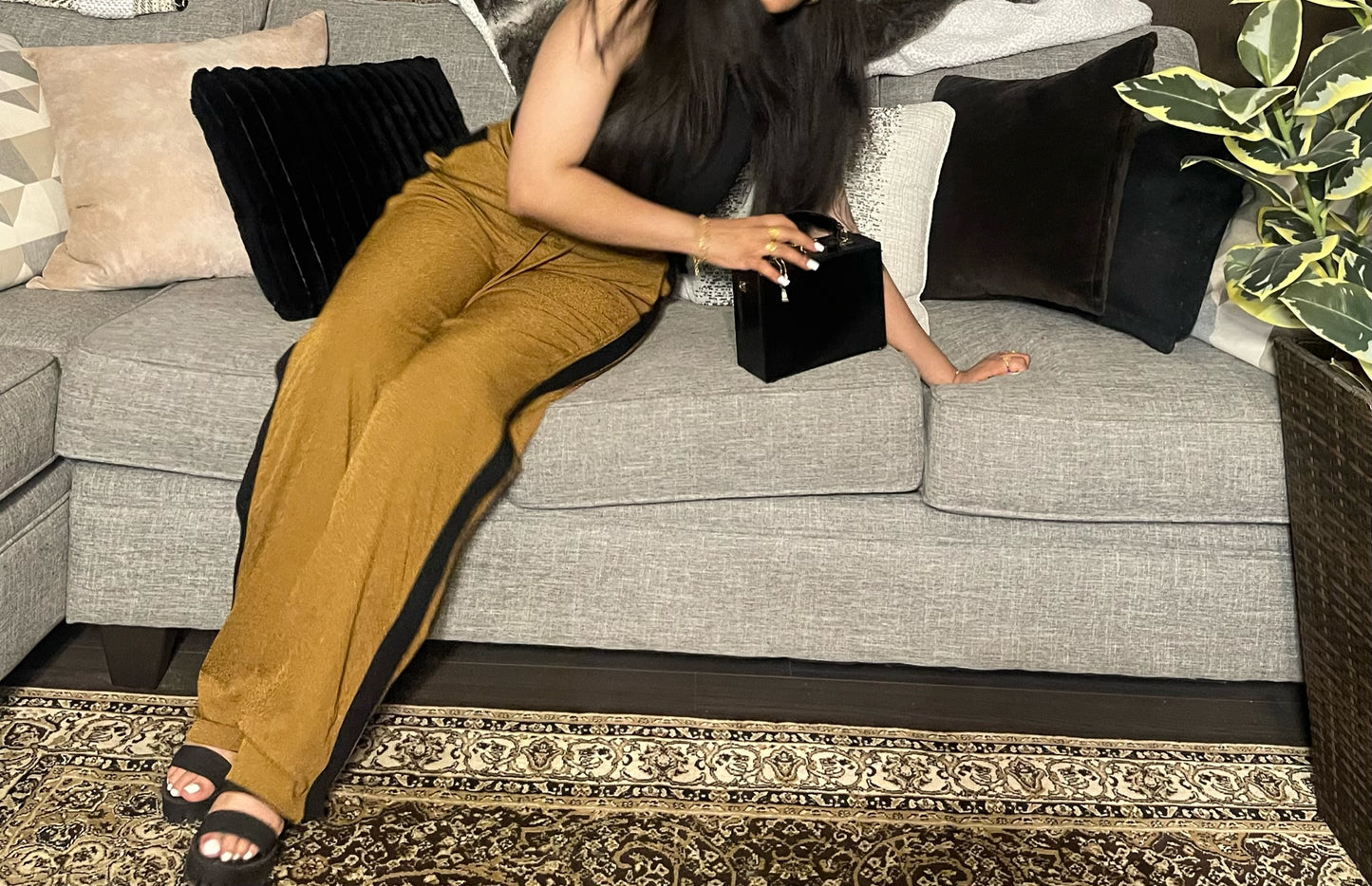 Brand New Twenty Montreal Shimmery Gold Jogger Trouser Size M