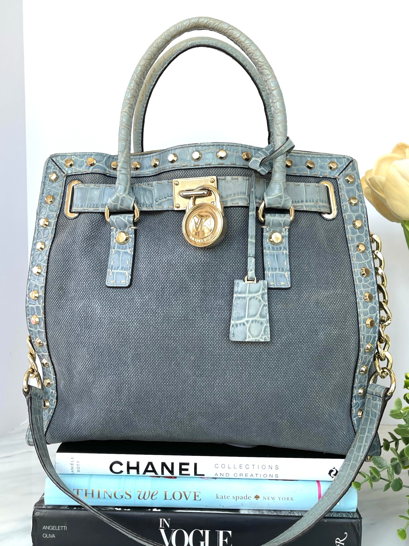 Michael Kors Blue Denim Hamilton Large Tote – Joyce's Closet