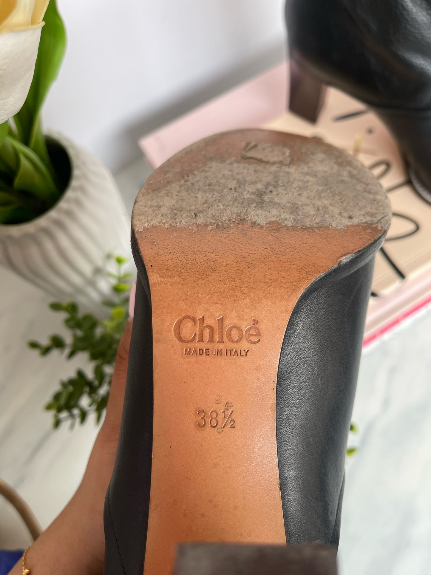 Chloe Black Ankle Boots Size 38.5