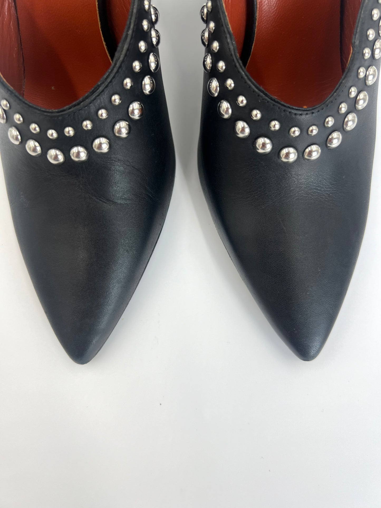 3:1 Philip Lim Black “Patsy” Silver Stud Mule Size 37