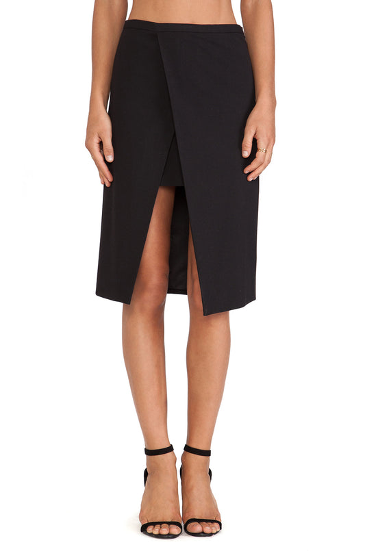 Michelle Mason Black Midi Origami Skirt Size 2