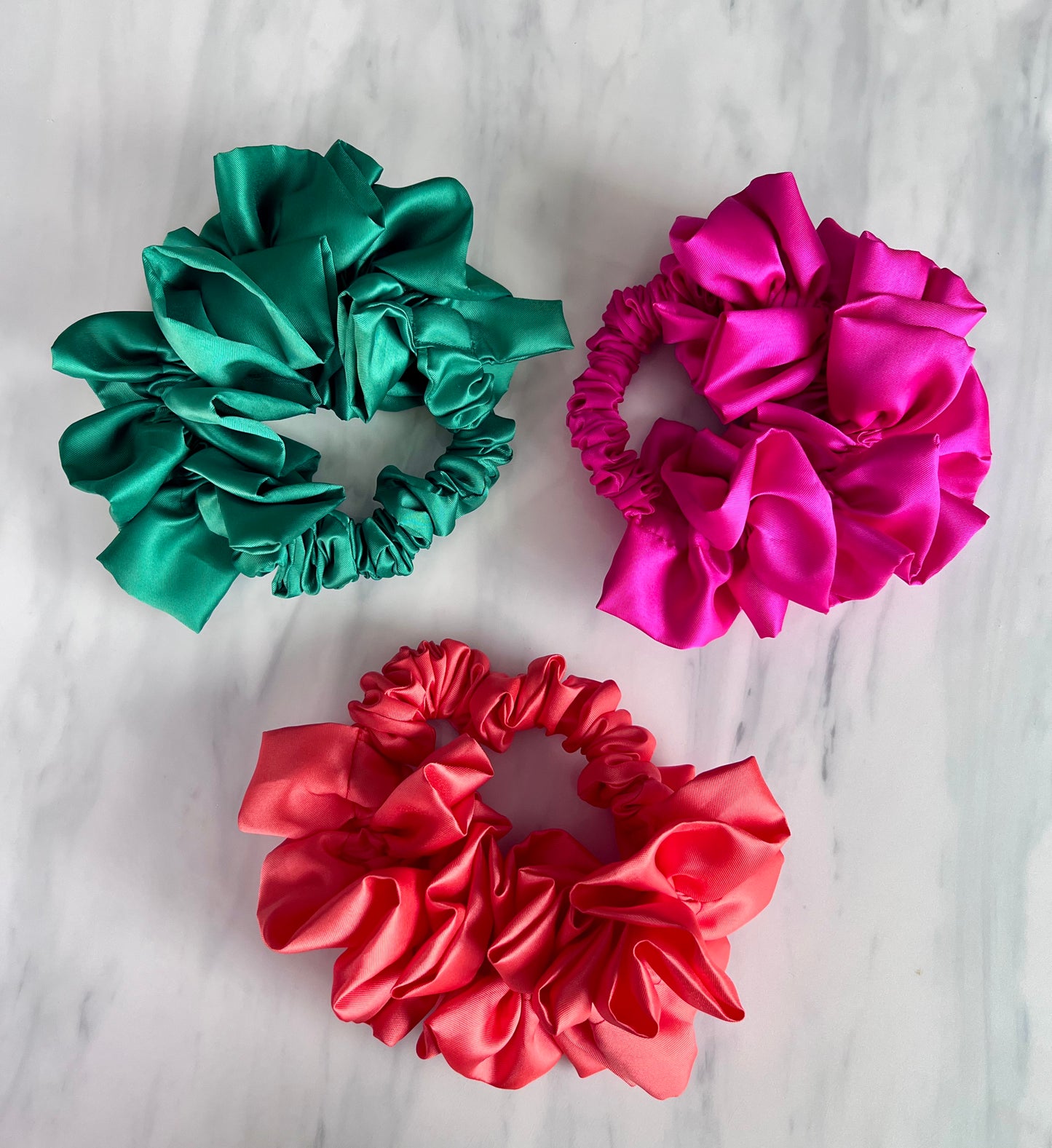 Ruffle Green Silk Satin Headband