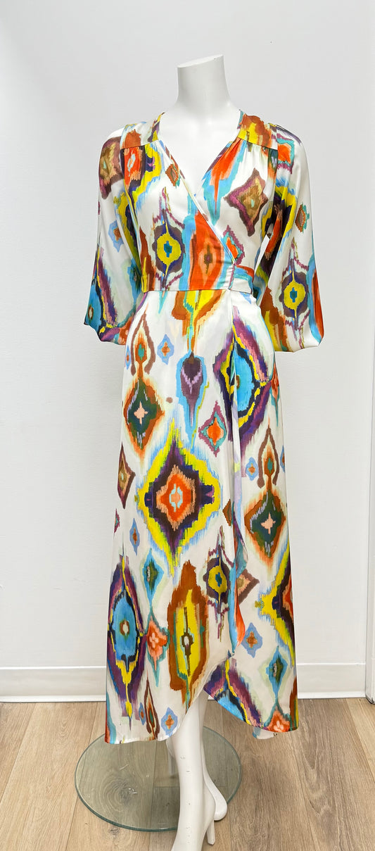 Smythe Multicolor Print Maxi Wrap Dress Size XS