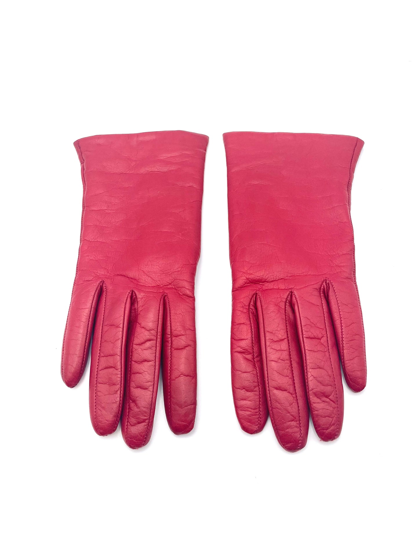 Holt Renfrew Red Leather Gloves Size 6.5
