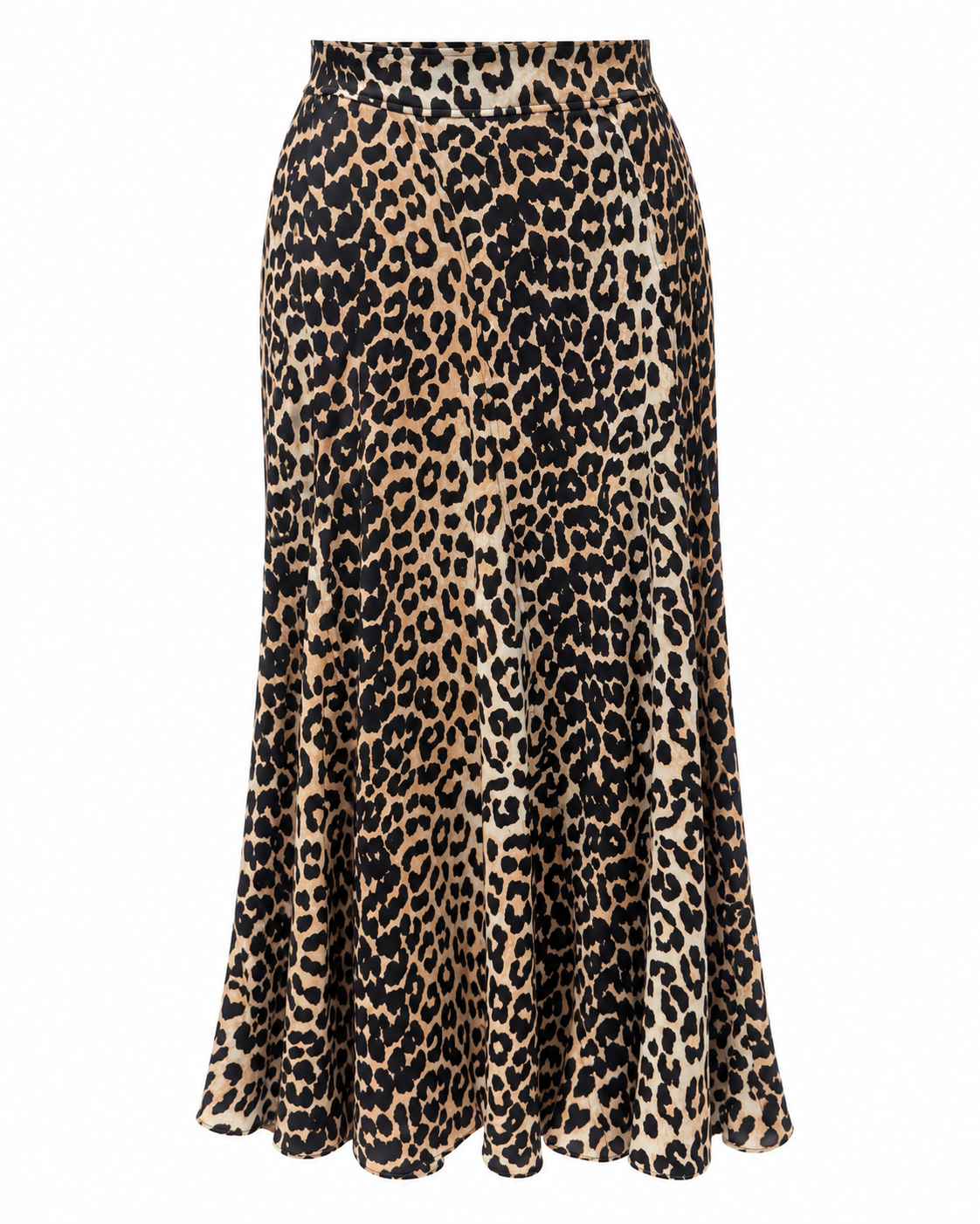 Brand New Ganni Leopard Print Silk Midi Skirt Size 10