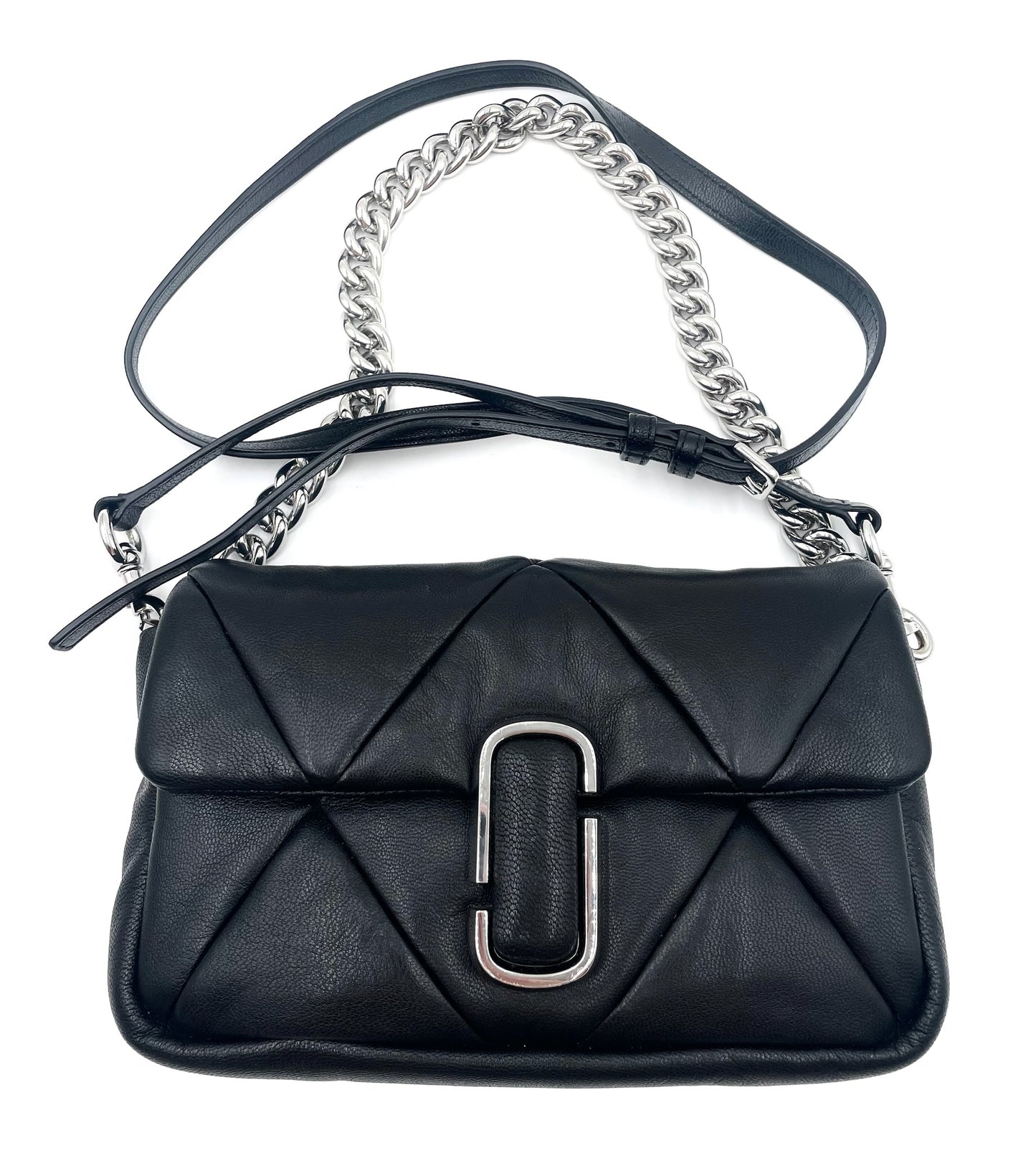 Marc Jacobs The Puffy Diamond Quilted Black Chain Bag