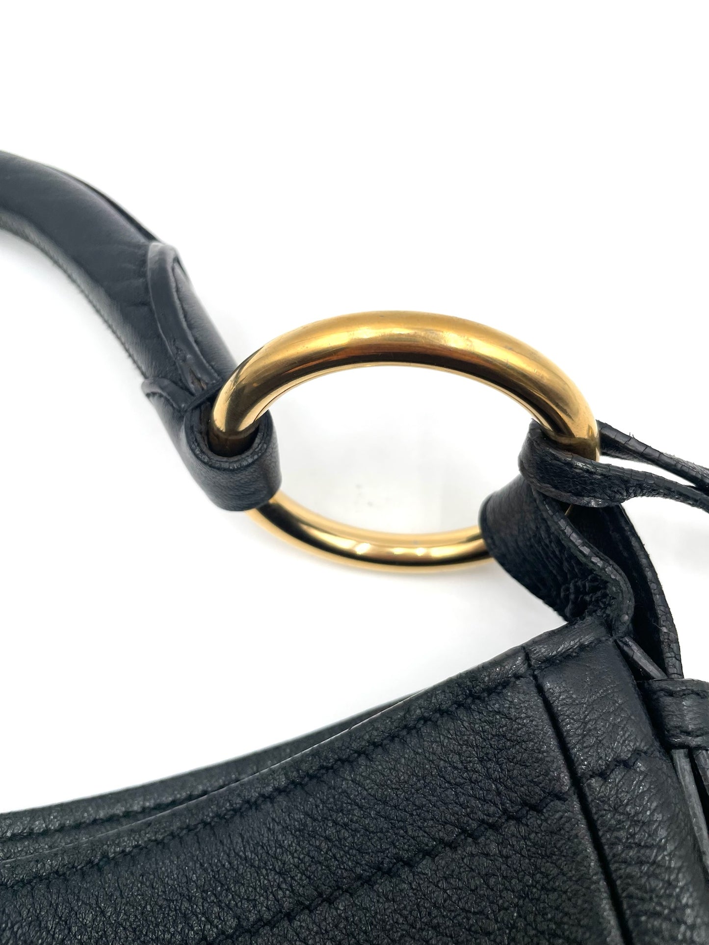 Prada Black Leather Vitello Daino Zip Hobo Bag