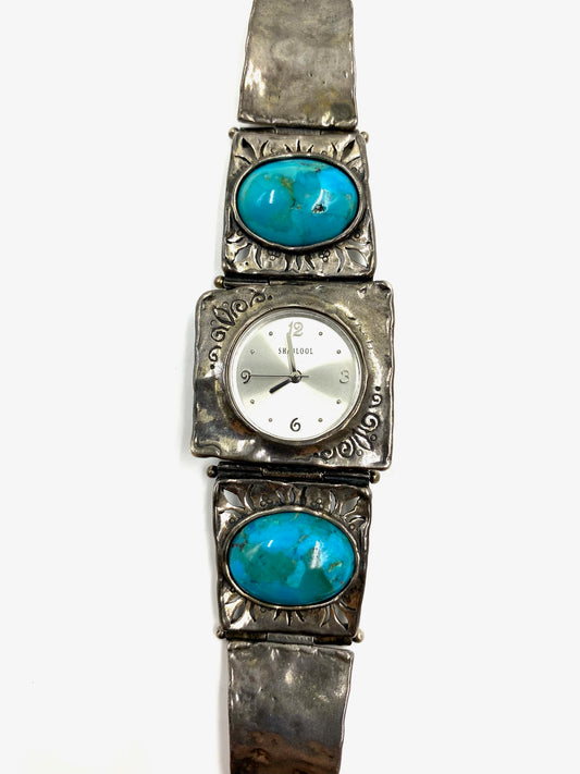 Shablool Torquoise & Sterling Silver Watch