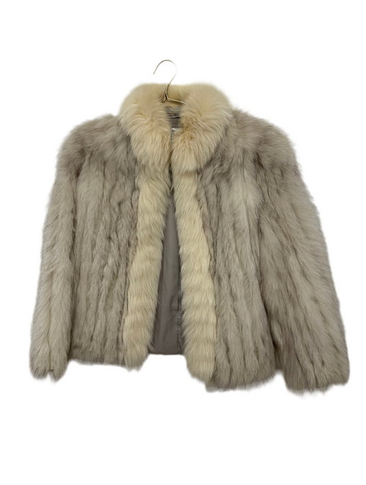 Saga Fox Blue Fox Tail Fur Coat Size S