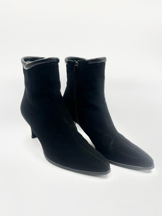Stuart Weitzmann Black Ankle Suede Bootie Size 9.5