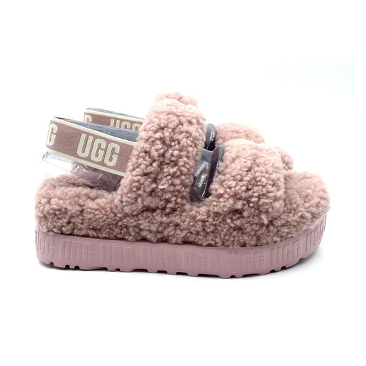 Brand New Ugg Pink Taupe Fluffita Sandals Size 7