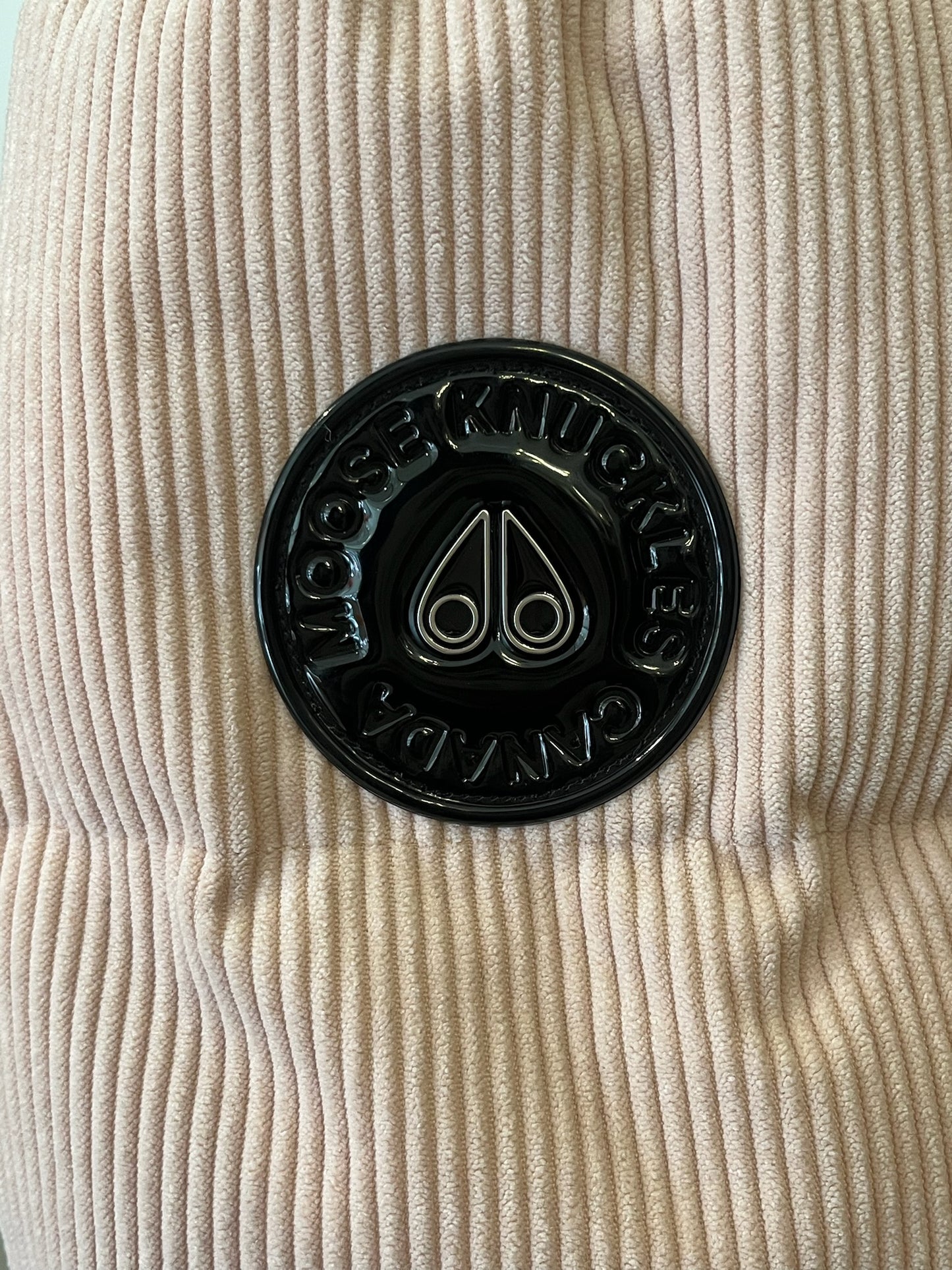 Brand New Moose Knuckle Elmira Pink Curduroy Puffer Jacket Size S