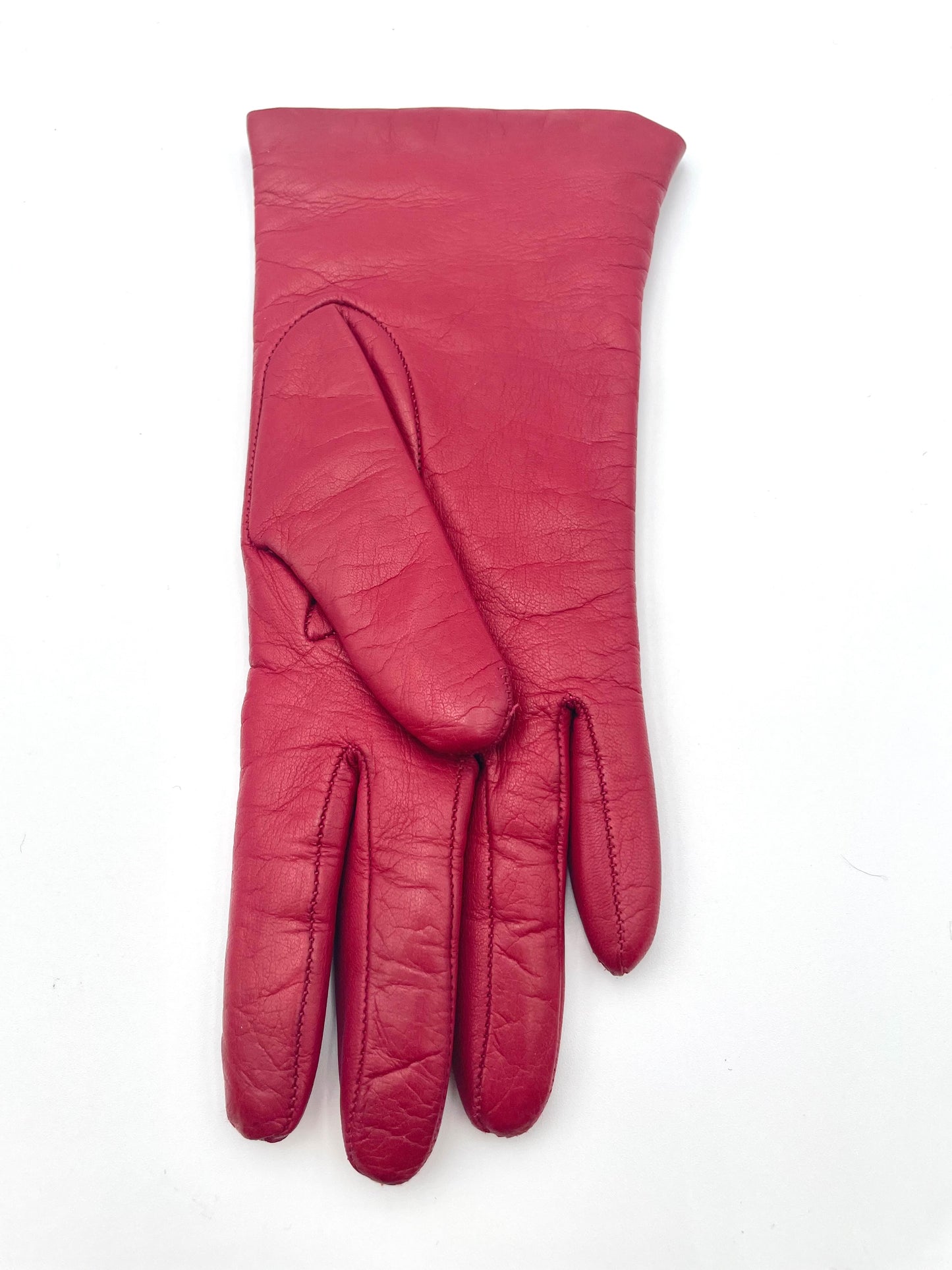 Holt Renfrew Red Leather Gloves Size 6.5
