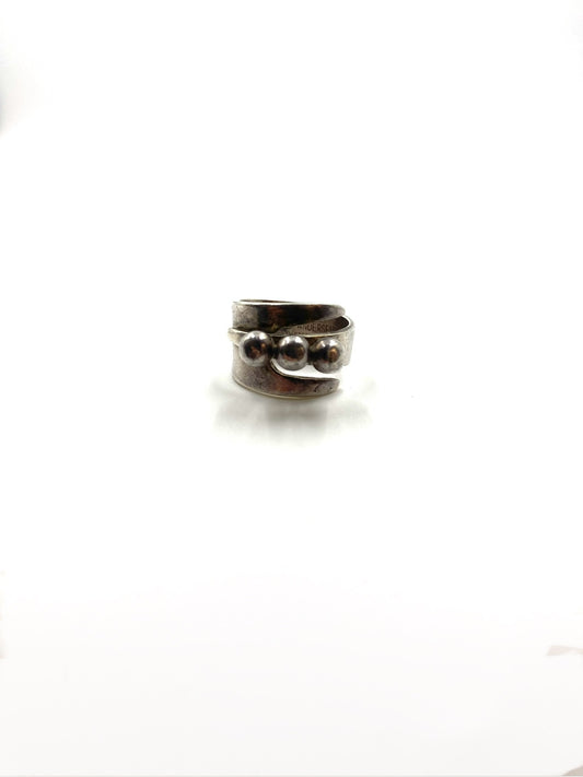 1970s David Andersen Sterling Silver Wrap Ring
16mm Size 5.5 Adjustable
