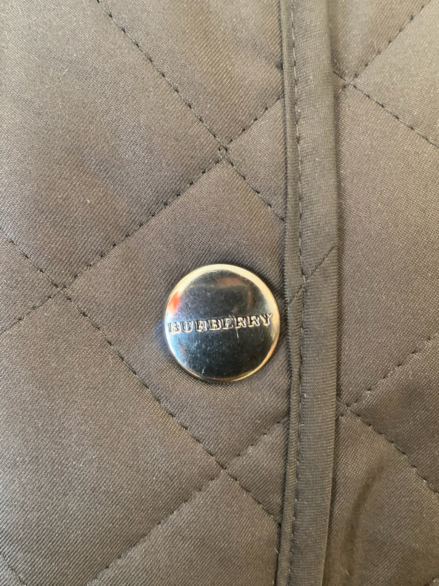 Burberry Black Quilted Belted Jacket Size S