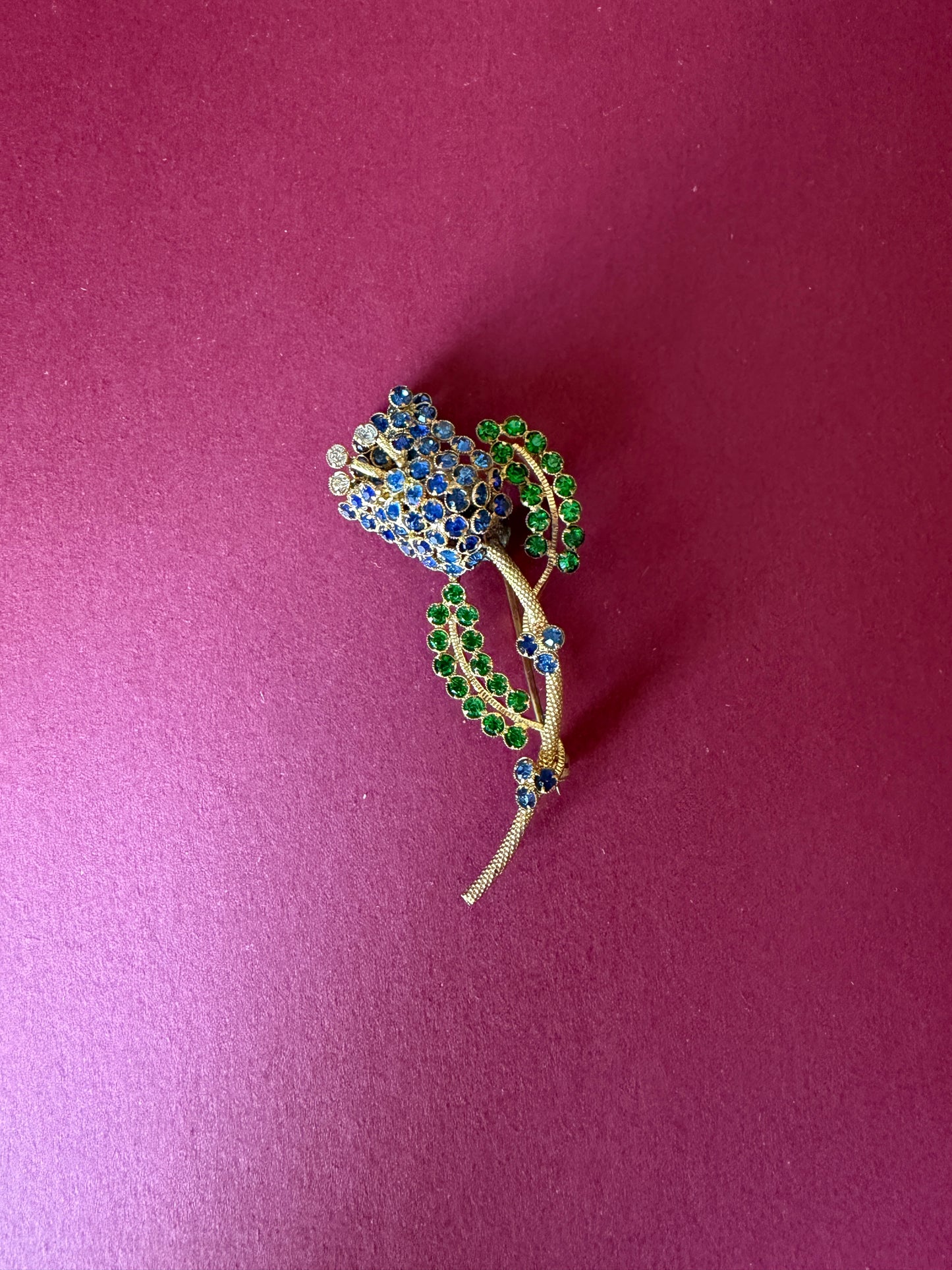 Vintage Czech Flower Brooch
