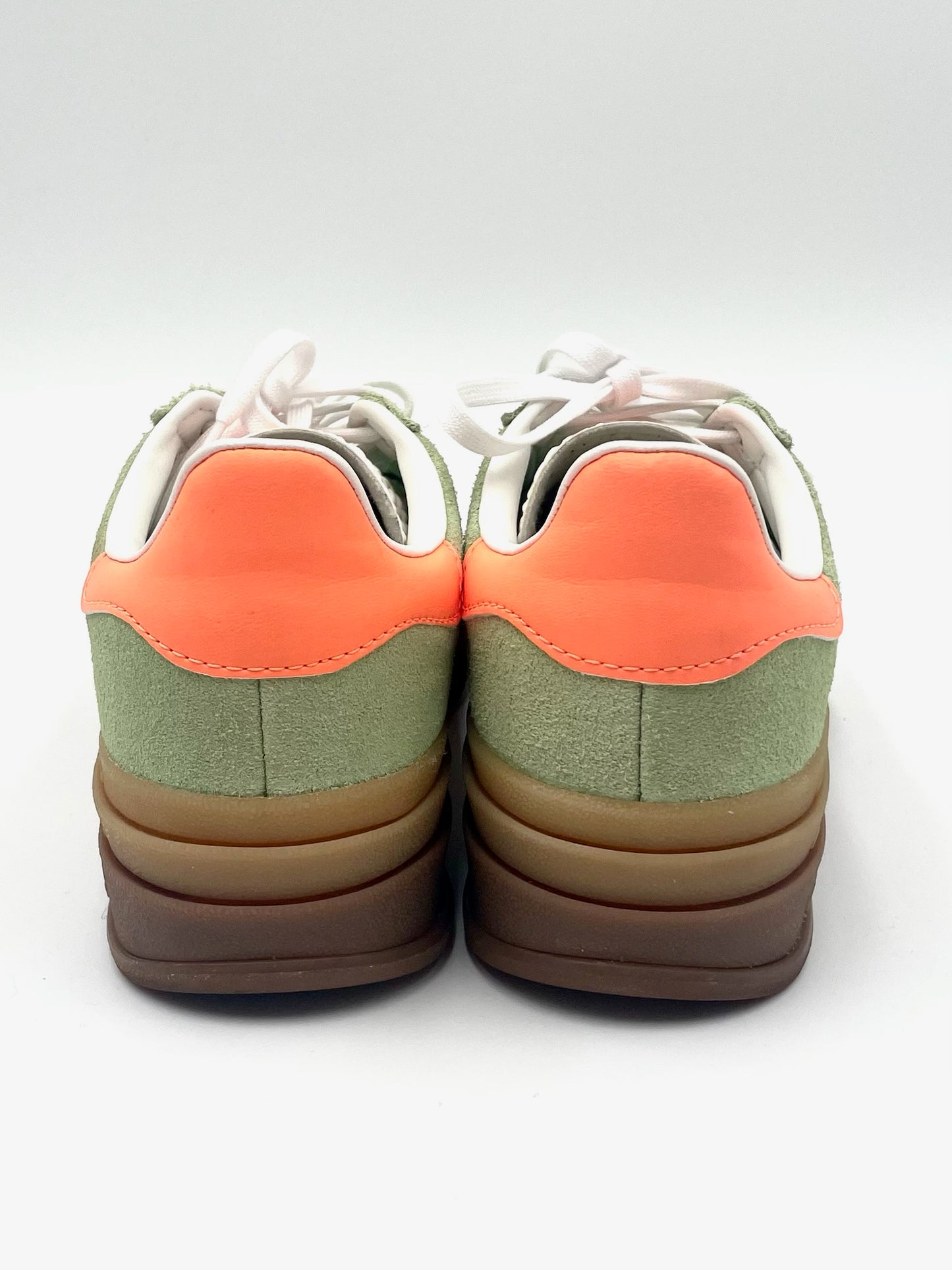 Adidas Bold Green & Orange Stripe Sneakers Size 7.5